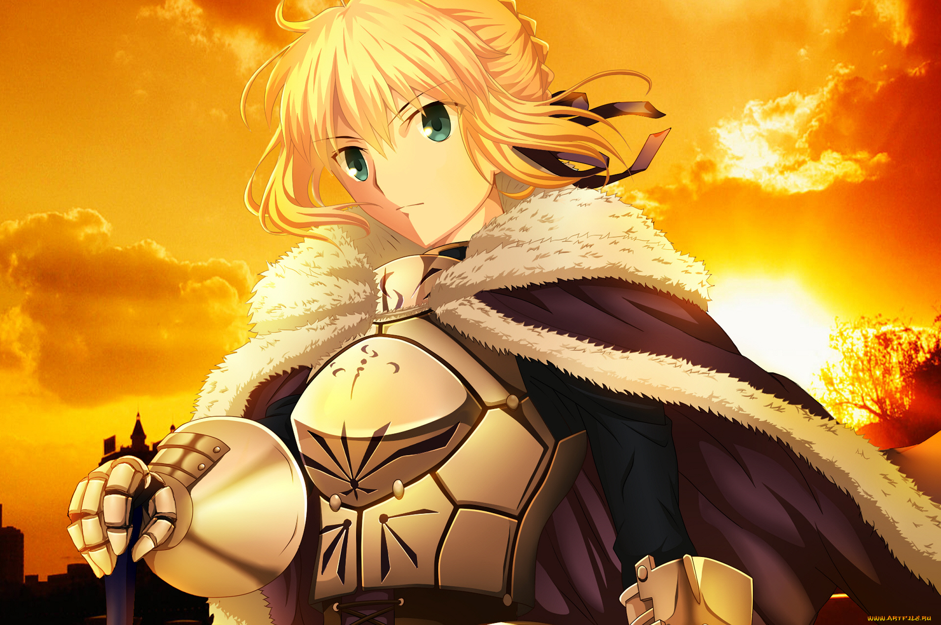 аниме, fate, stay, night, девушка