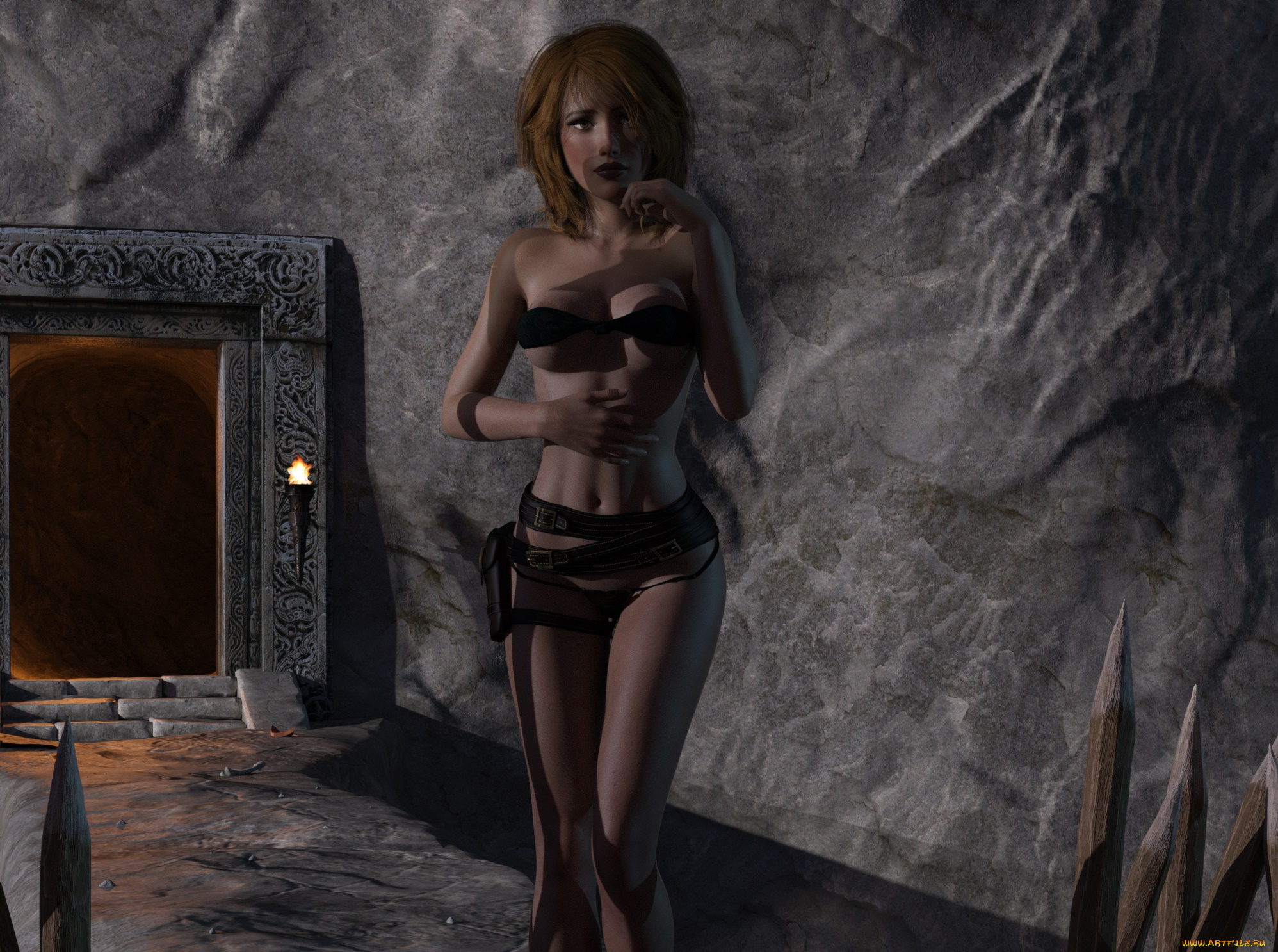 3д, графика, фантазия, , fantasy, фон, девушка, взгляд