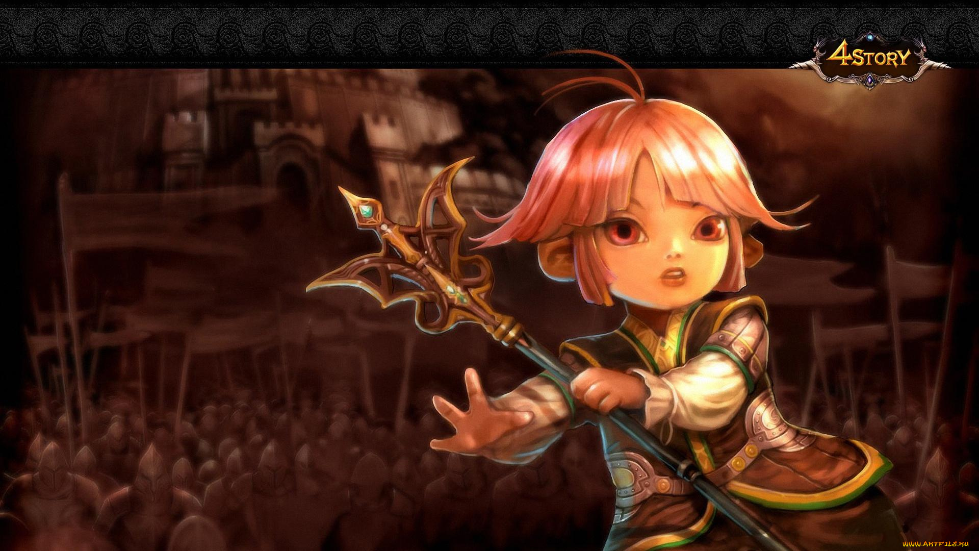 видео, игры, 4, story, армия, крепость, существо, посох, девочка