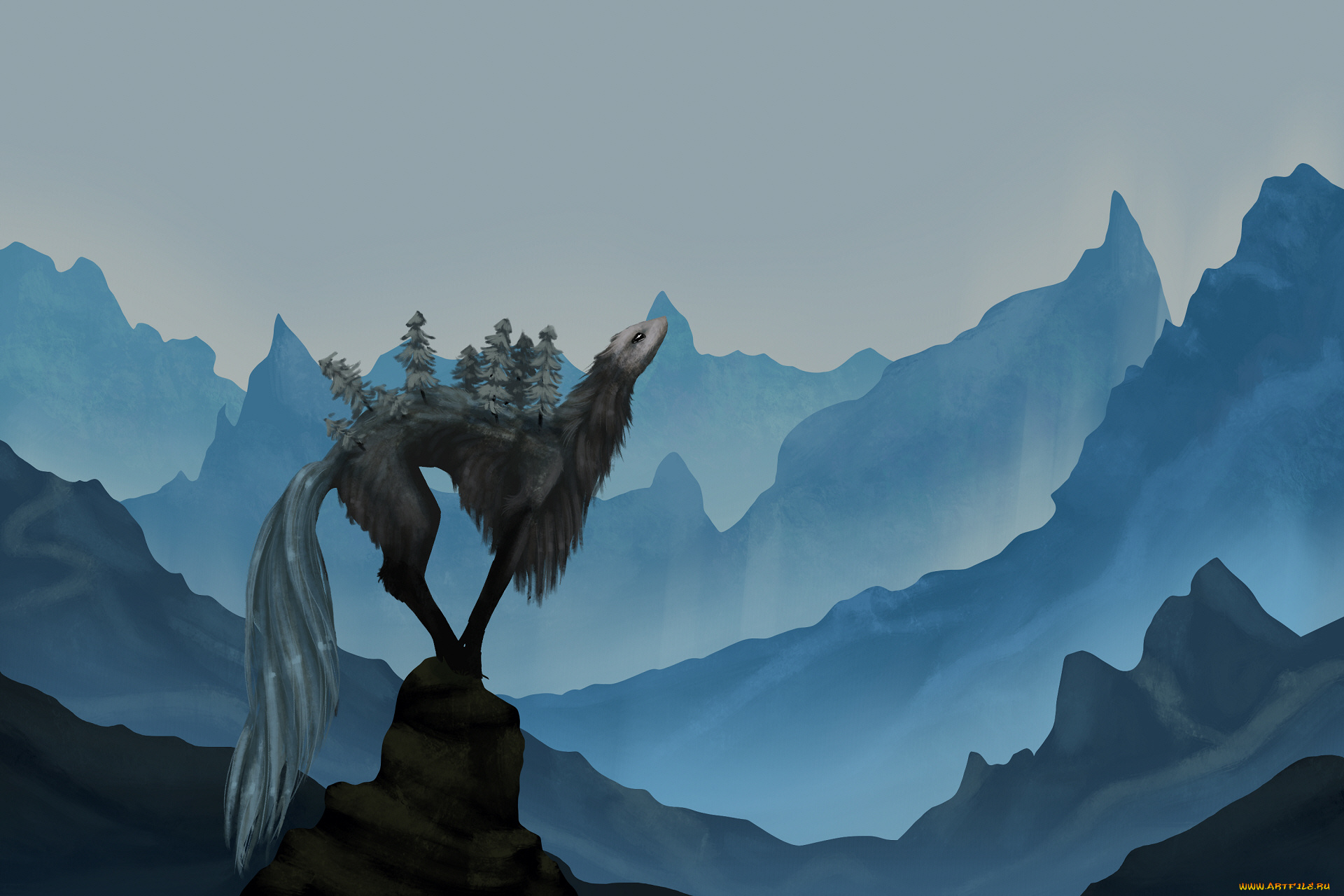 фэнтези, существа, горы