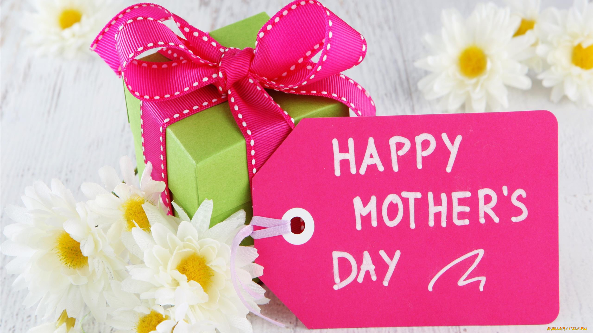 праздничные, день, матери, надпись, подарок, бант