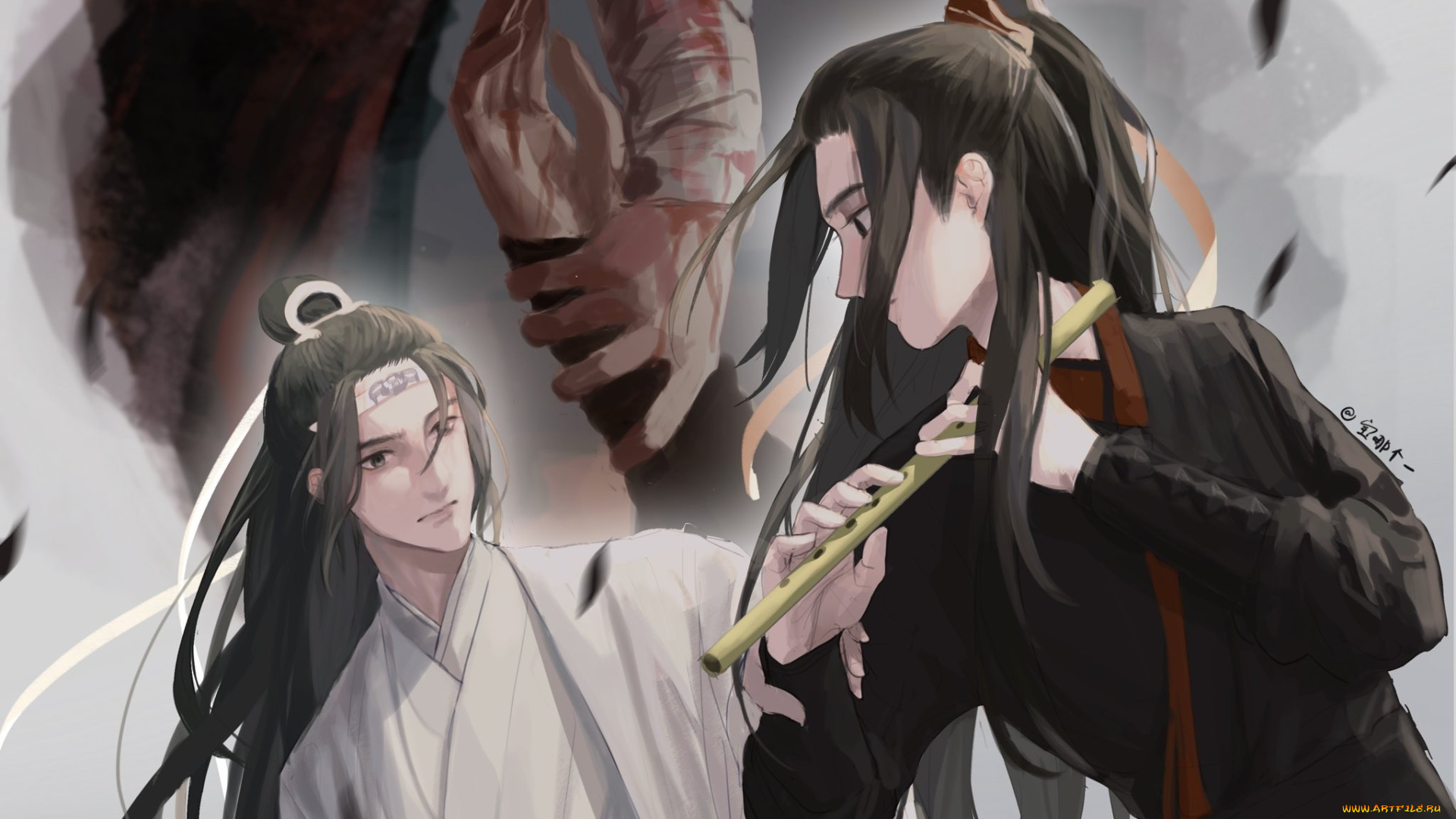 аниме, mo, dao, zu, shi, лань, ванцзи, вэй, усянь, флейта, руки