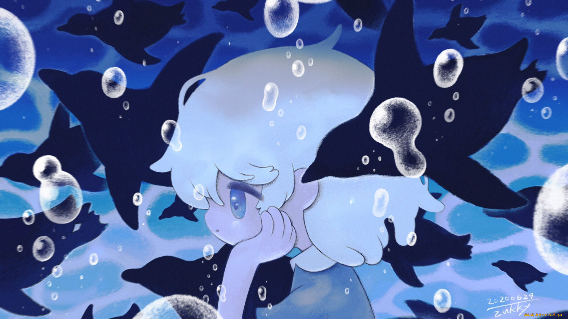 аниме, животные, , существа, девушка