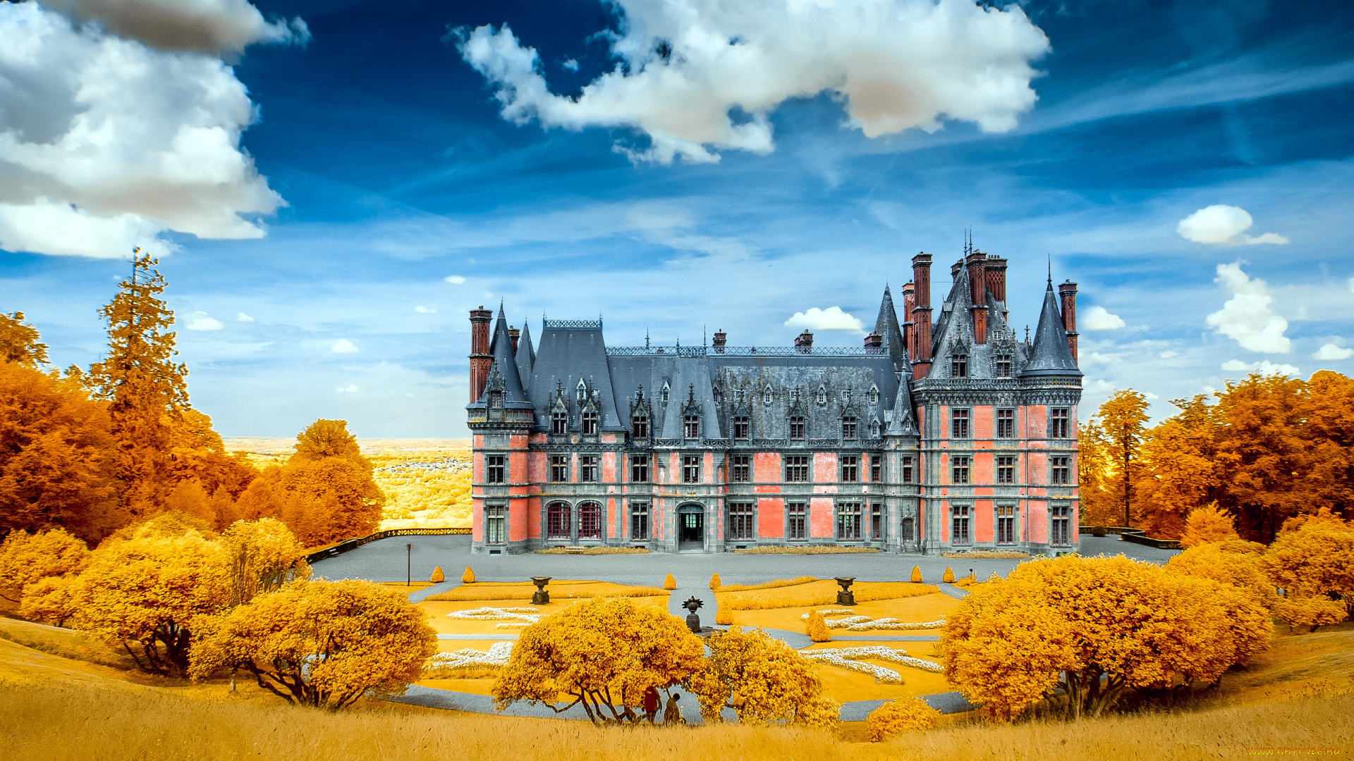 chateau, of, trevarez, города, замки, франции, chateau, of, trevarez