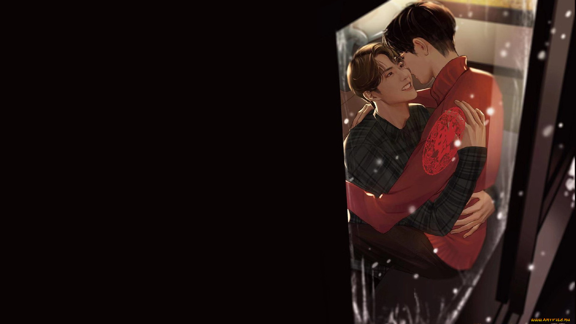 рисованное, люди, ван, ибо, сяо, чжан, окно