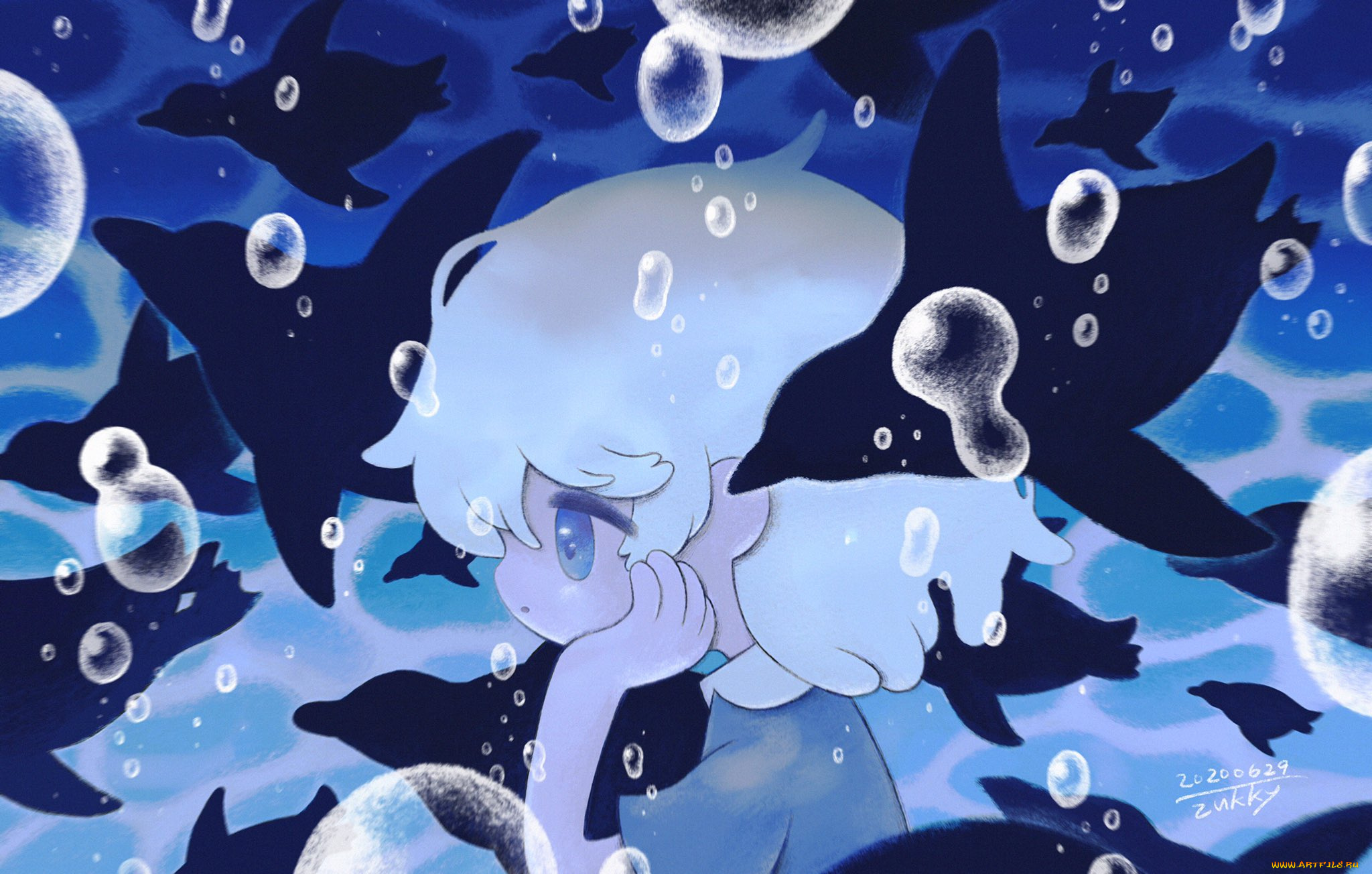 аниме, животные, , существа, девушка