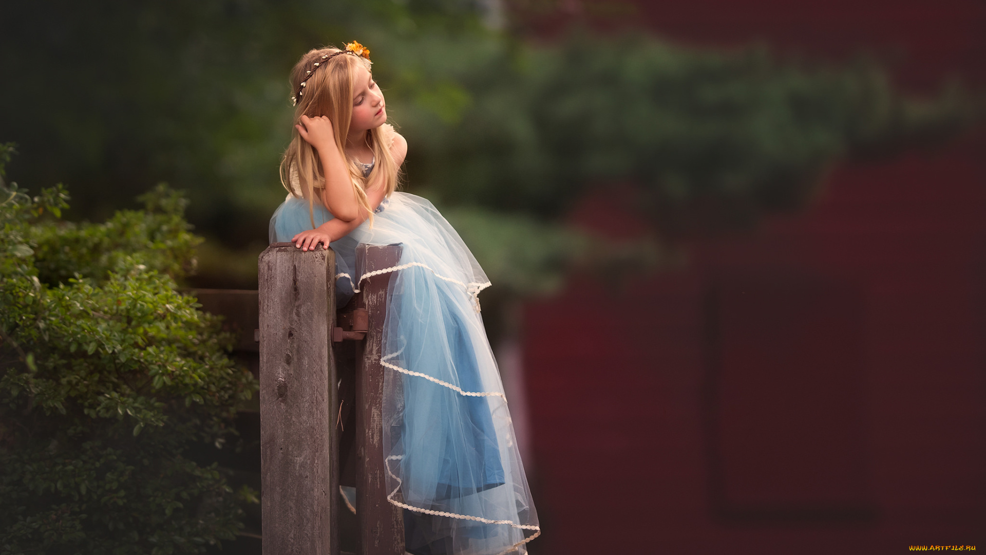 разное, дети, девочка, платье, забор