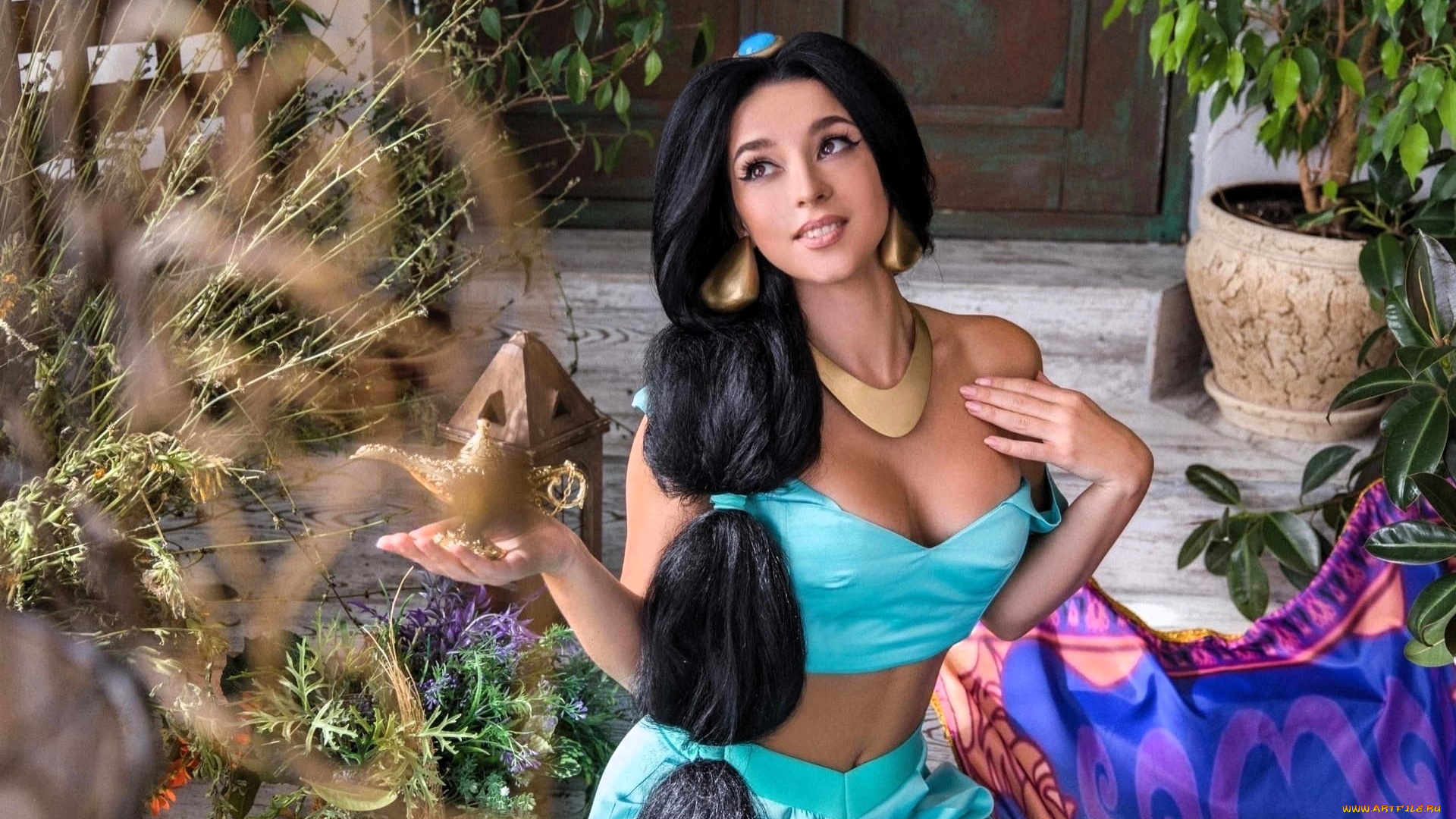 девушки, анна, шаховская, образ, косплей, наряд, лампа, сад