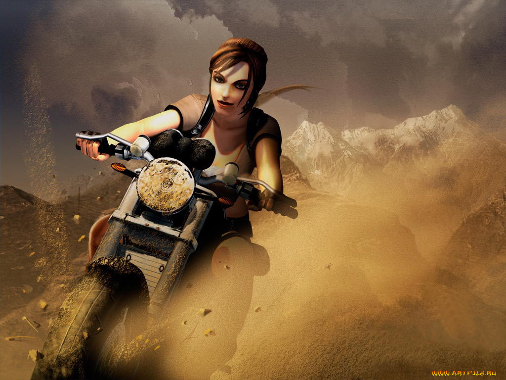 lara, na, moto, видео, игры, tomb, raider, the, angel, of, darkness