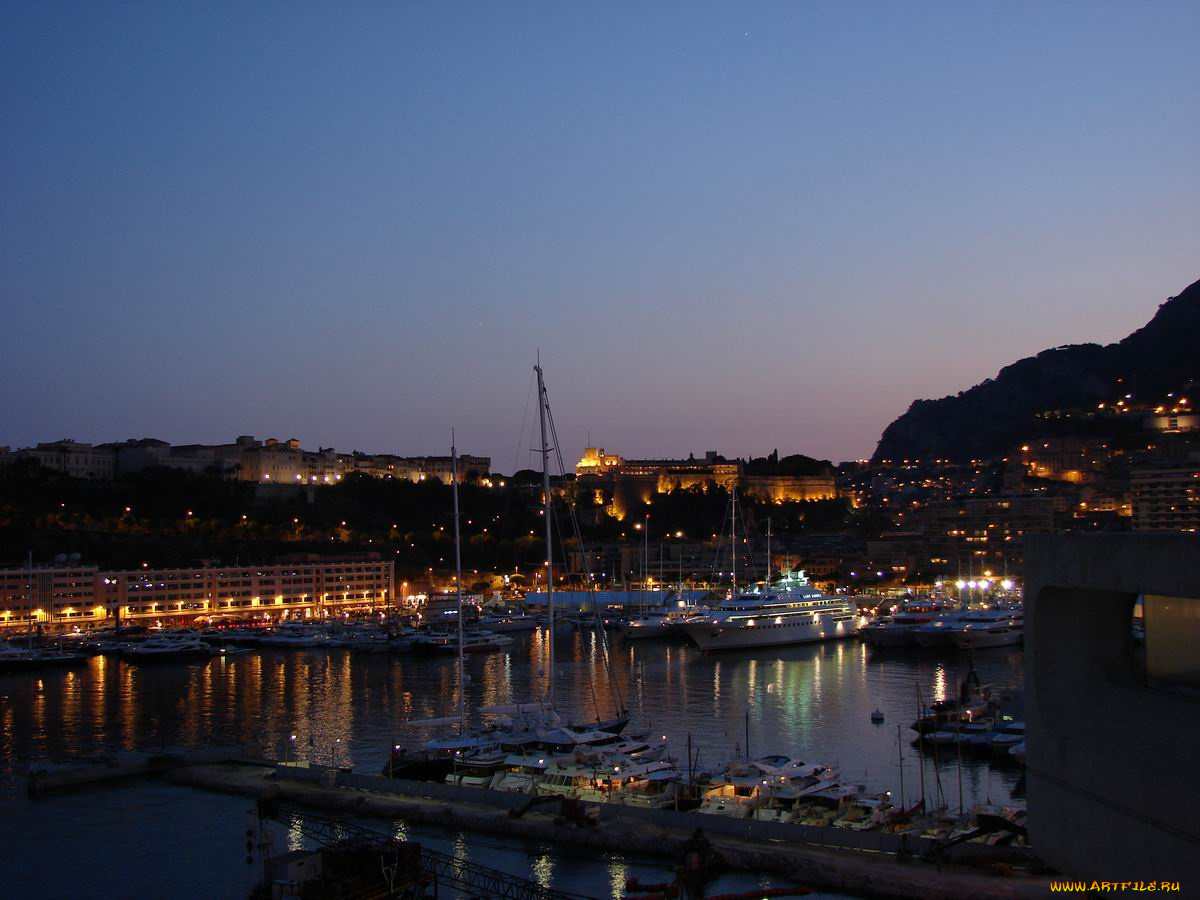 вечернее, монако, города, монте, карло