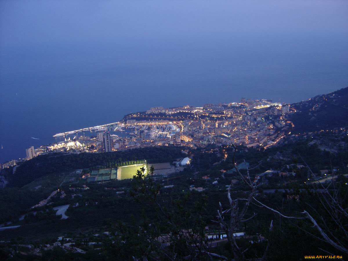 вечернее, монако, города, монте, карло