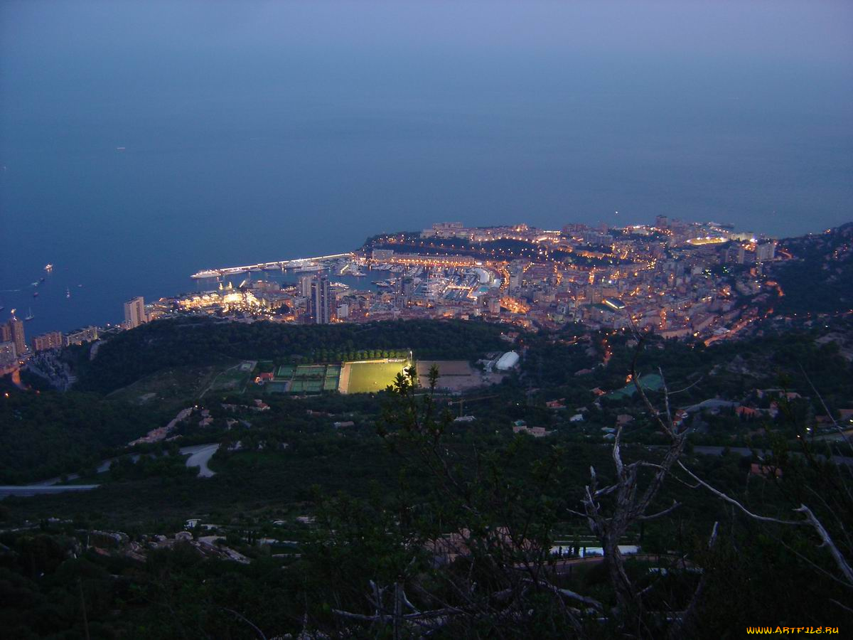 вечернее, монако, города, монте, карло