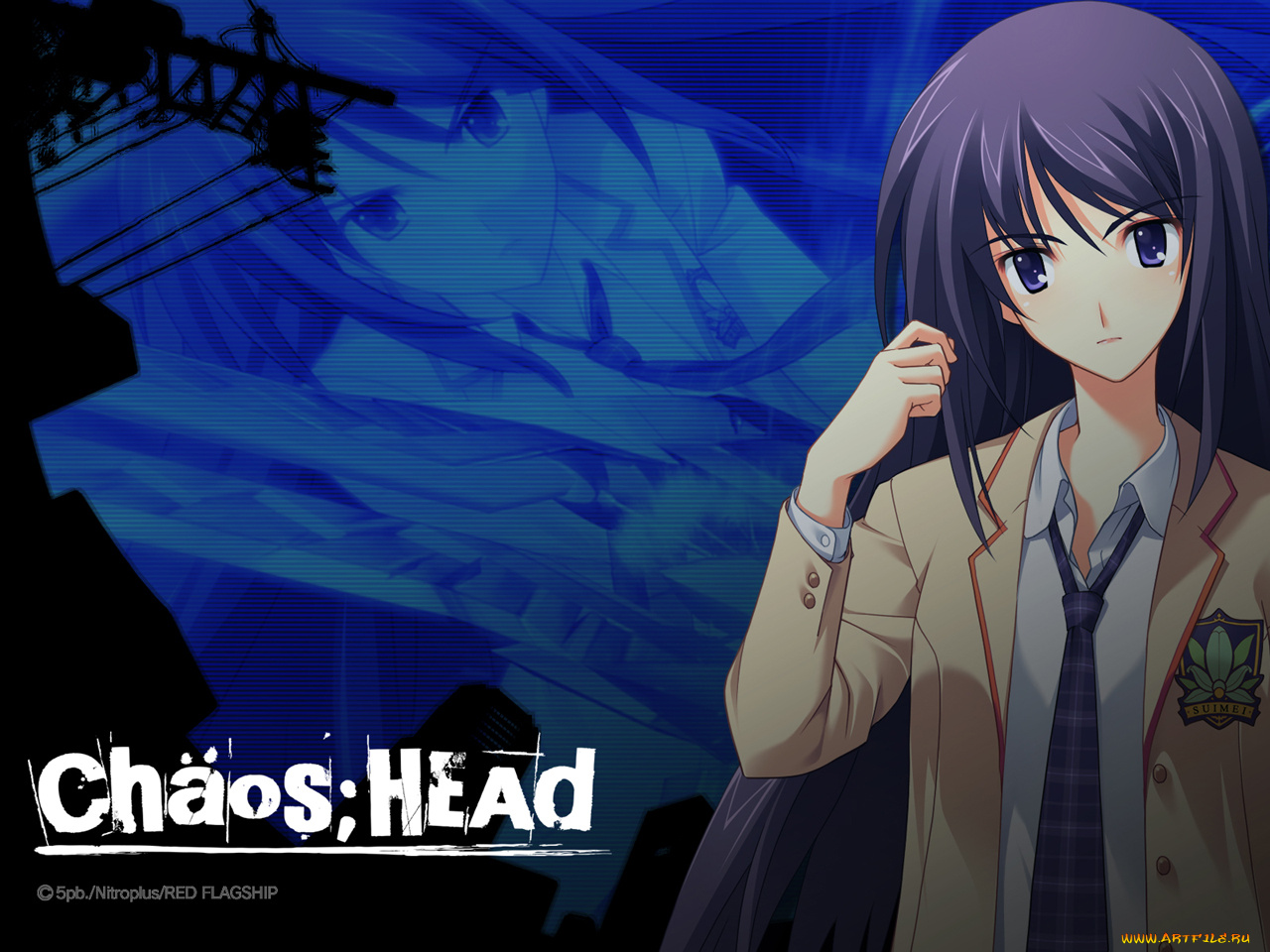 аниме, chaos, head