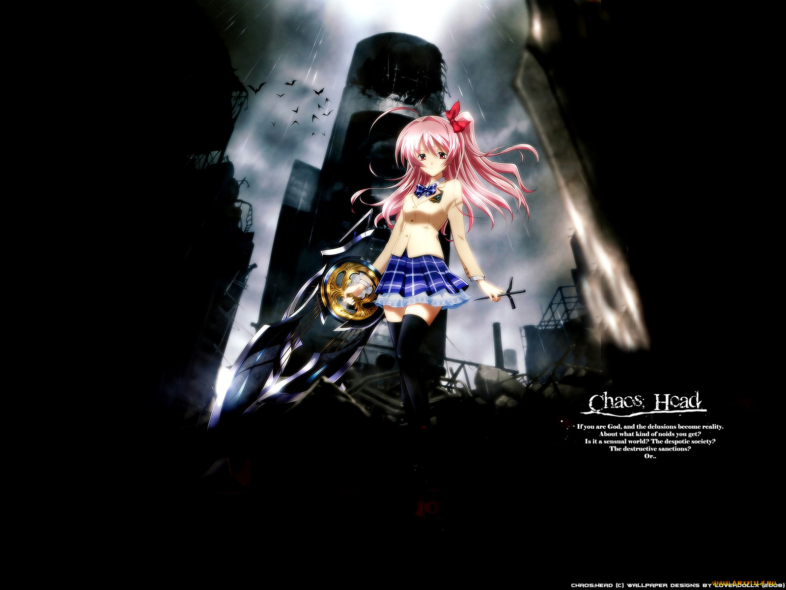 аниме, chaos, head