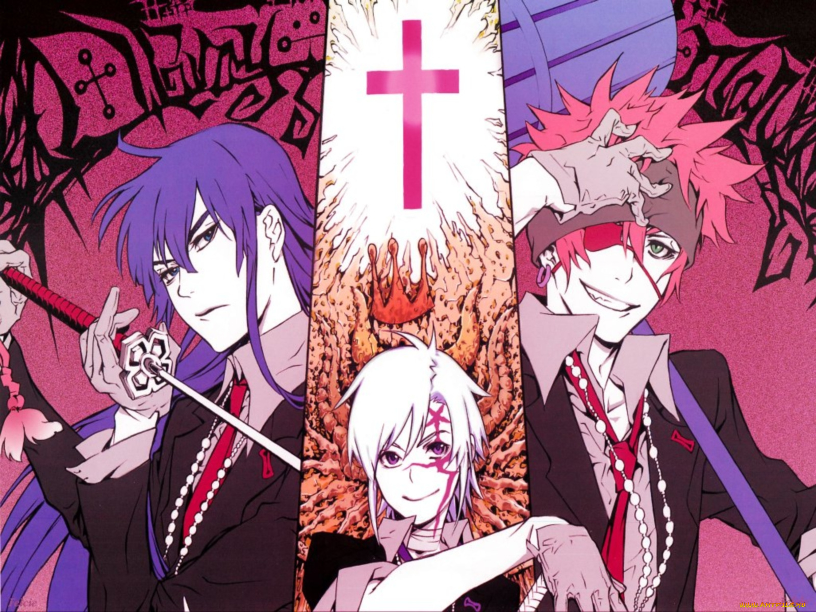 аниме, gray, man, allen, walker, kanda, yuu, lavi