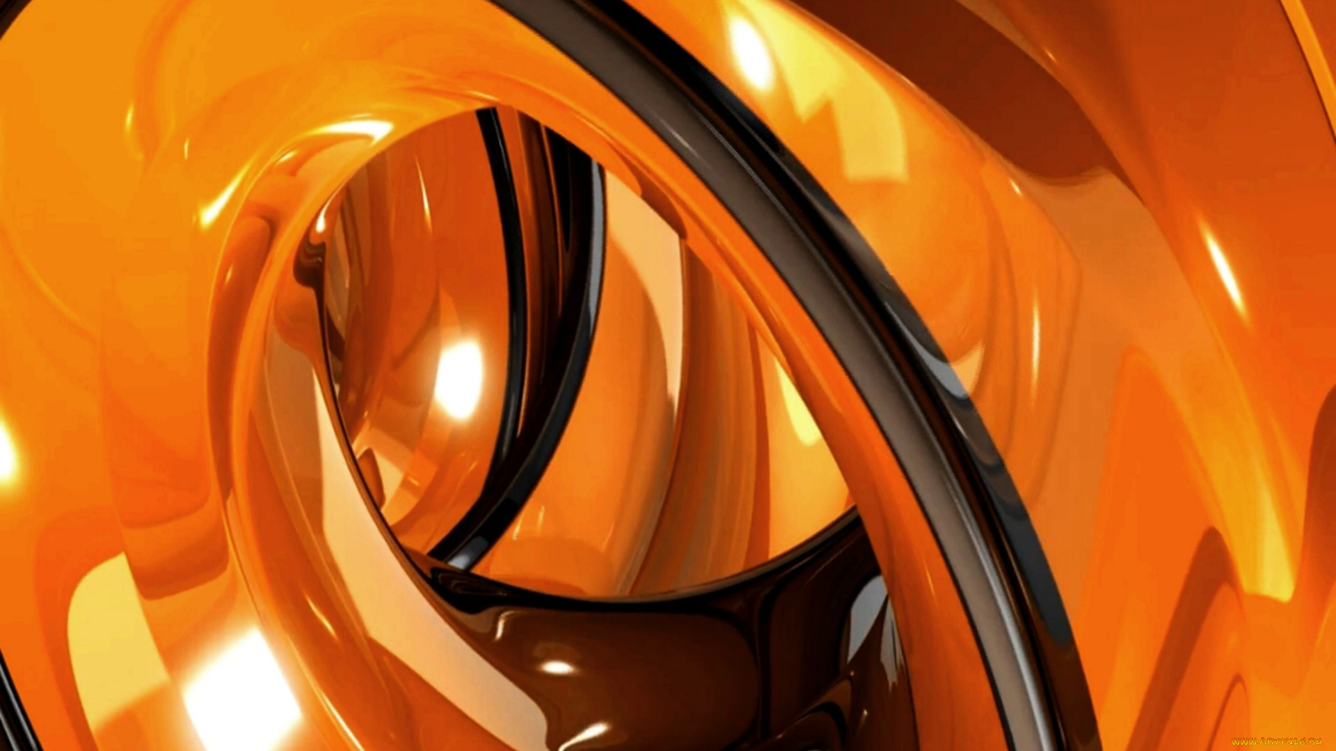 3д, графика, abstract, абстракции, оранжевый, фон