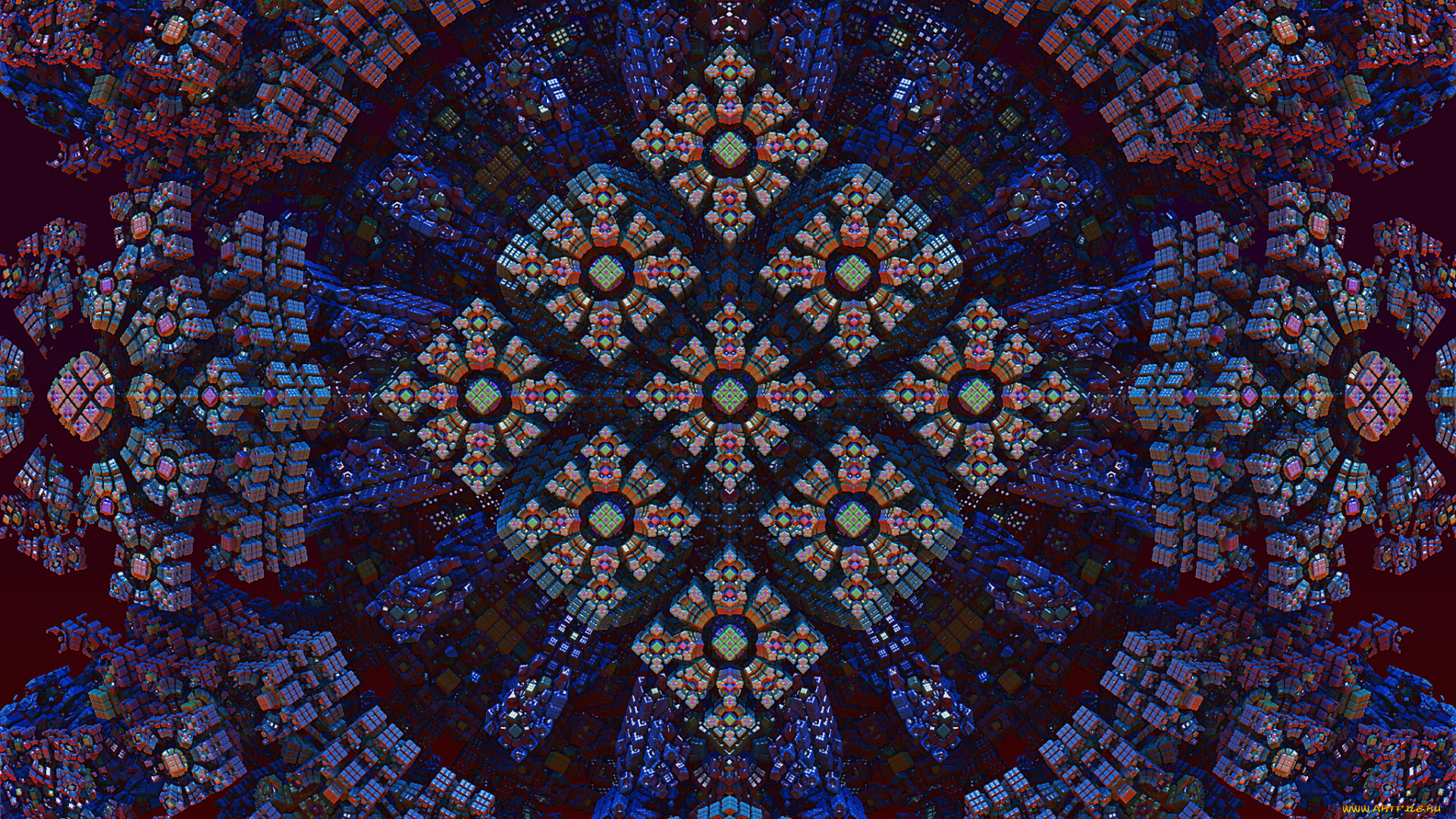 3д, графика, fractal, фракталы, фон, цвета, узор