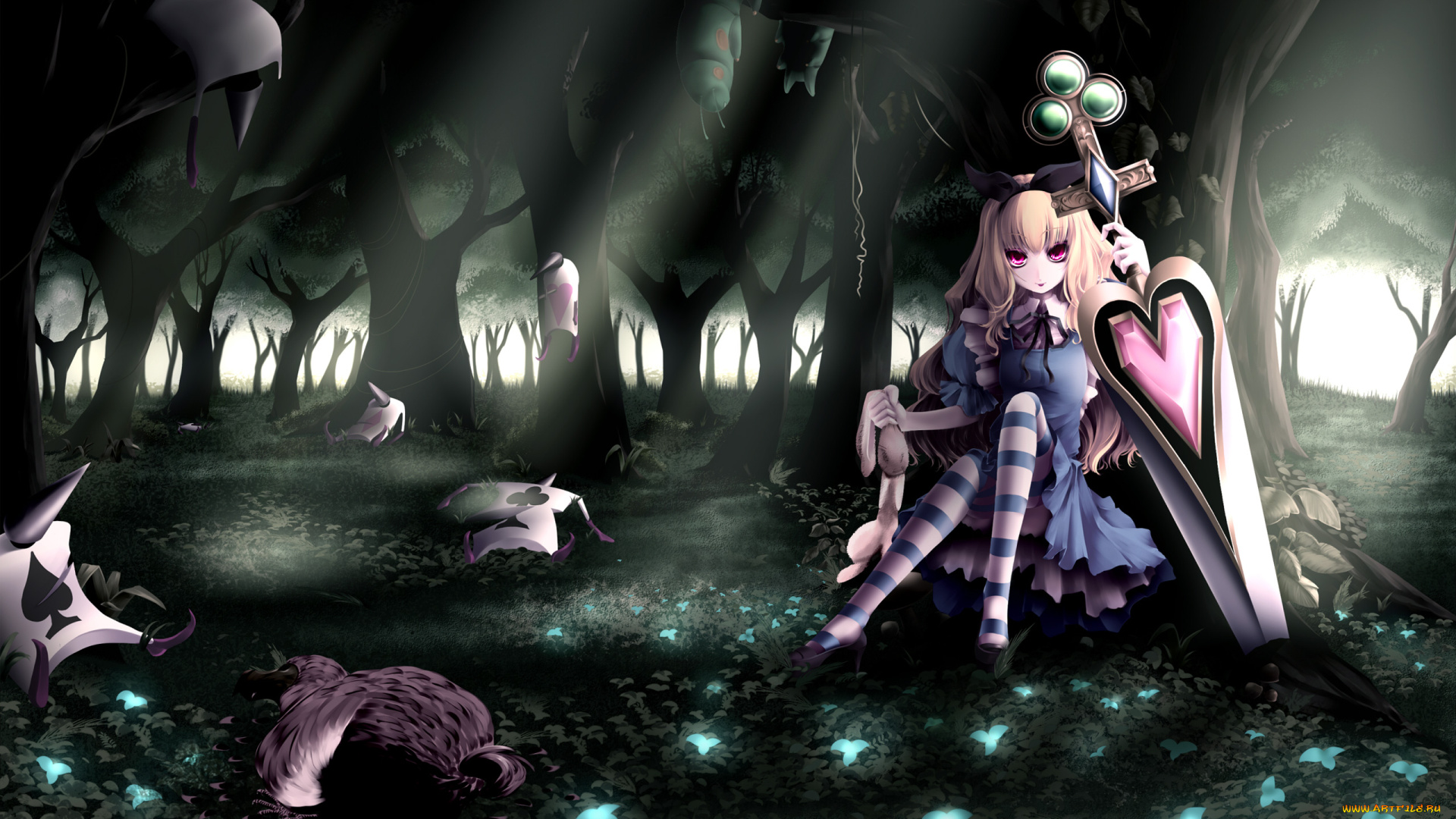 аниме, alice, in, wonderland, white, rabbit