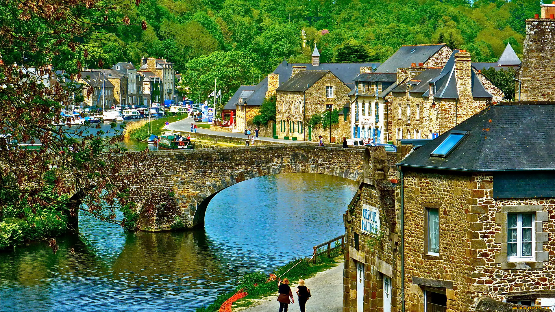 города, мосты, франция, dinan