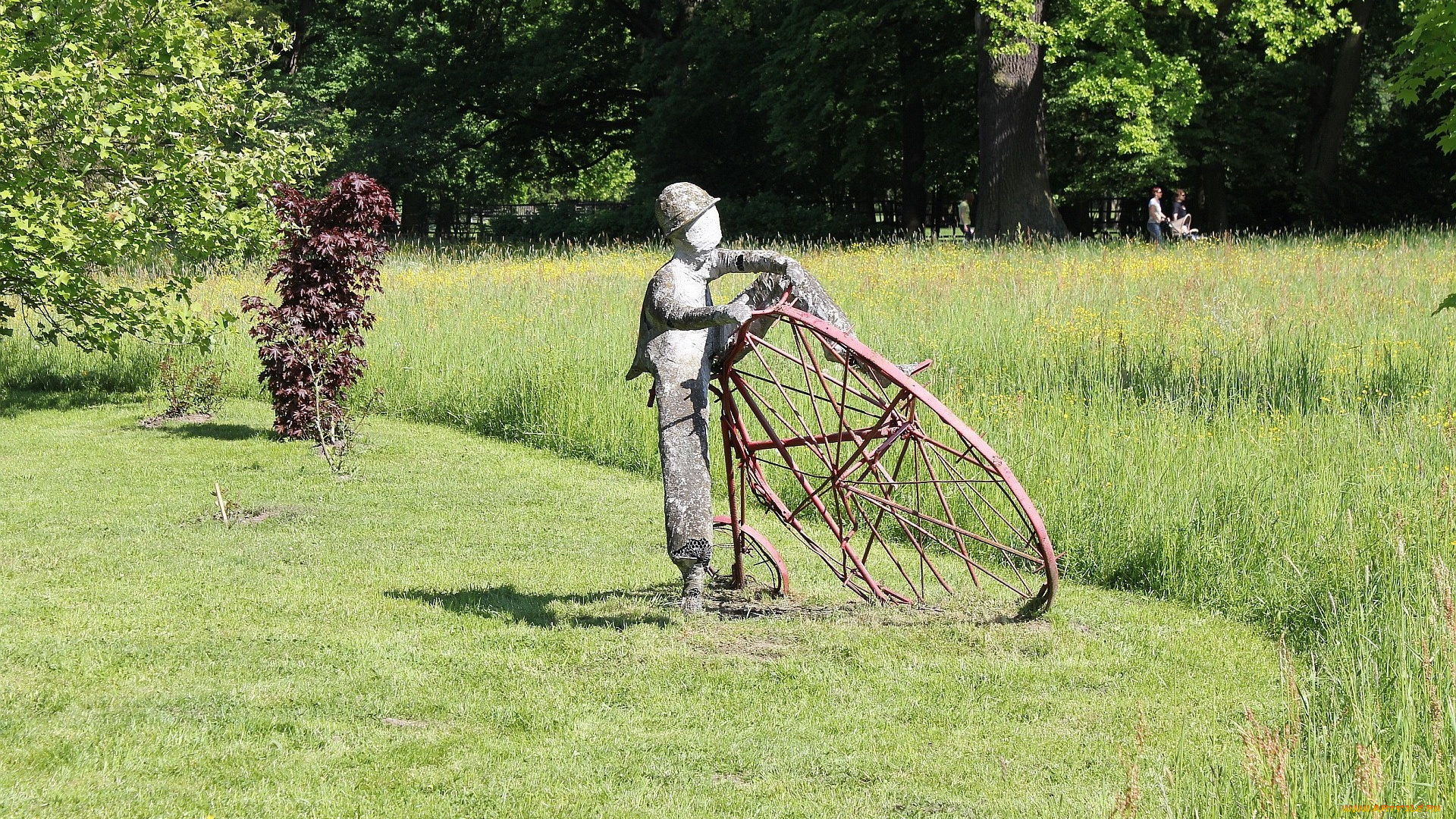разное, рельефы, статуи, музейные, экспонаты, деревья, парк, скульптура