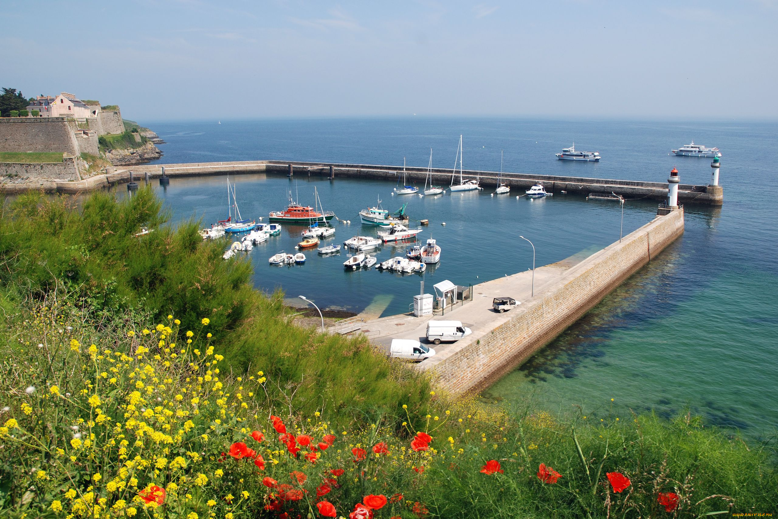 belle, ile, en, mer, корабли, порты, причалы, belle-ile