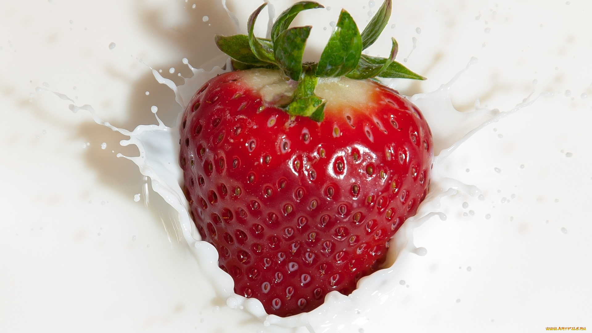 еда, клубника, земляника, ягода, молоко