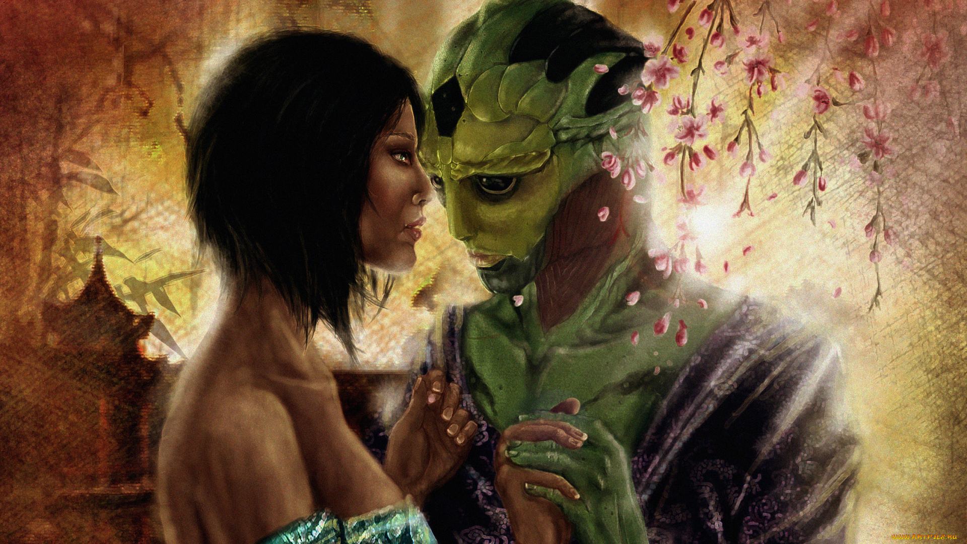 фэнтези, красавицы, чудовища, любовь, цветы