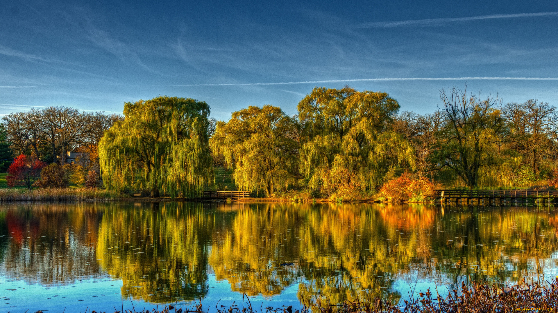 природа, реки, озера, осень, озеро, отражение