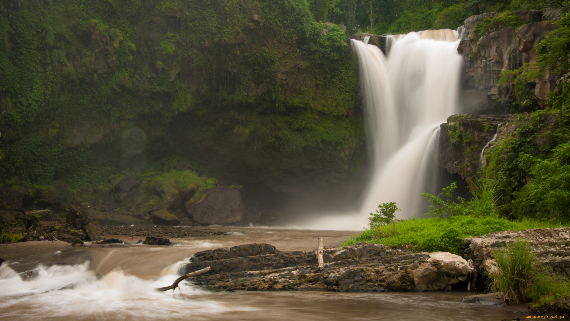 природа, водопады, лес, вода