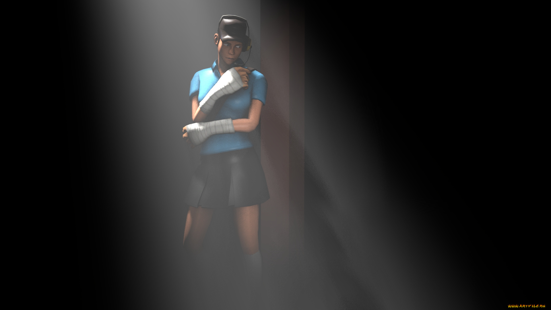 3д, графика, fantasy, , фантазия, наушники, взгляд, девушка