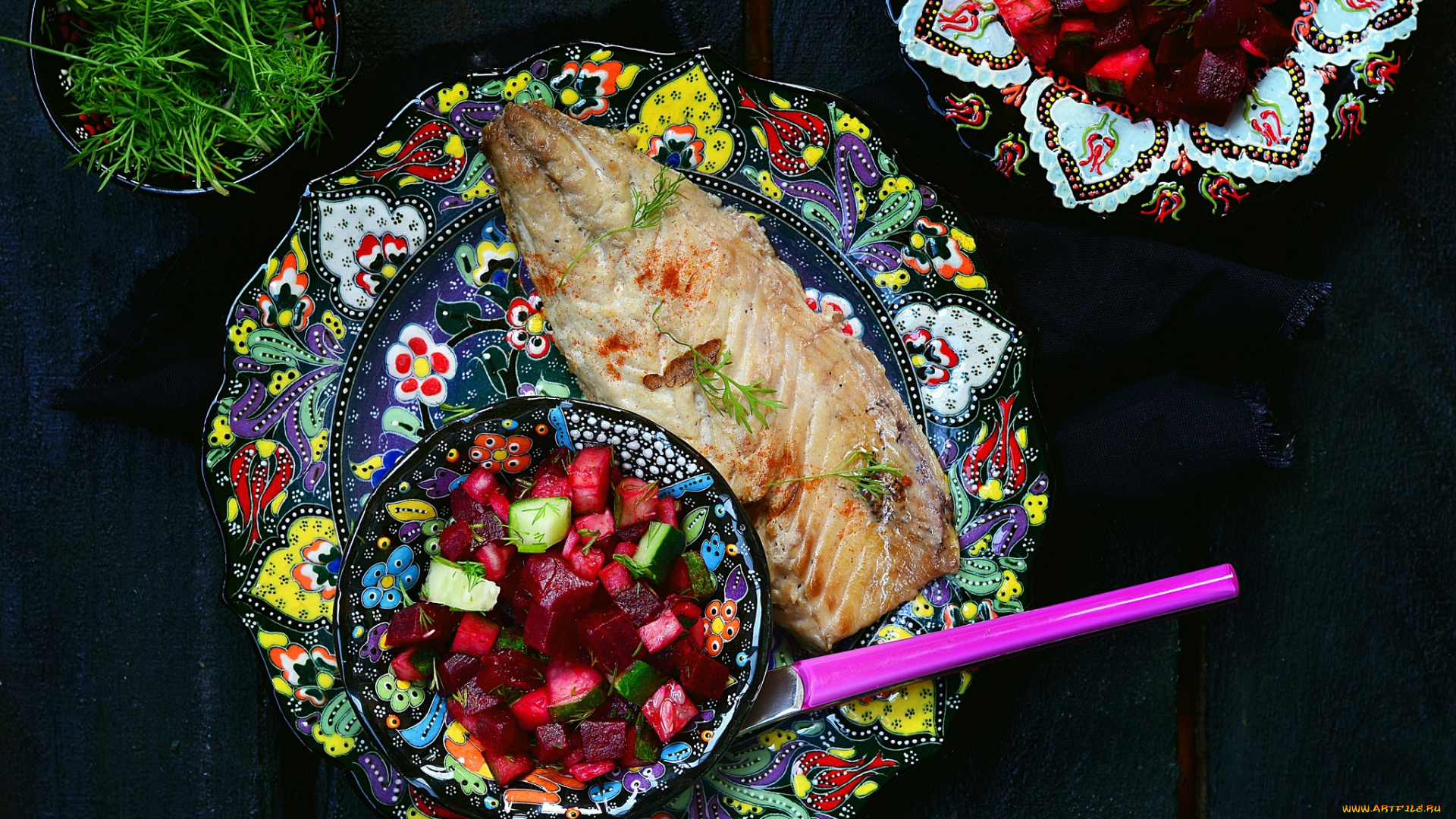 еда, разное, рыба, винегрет