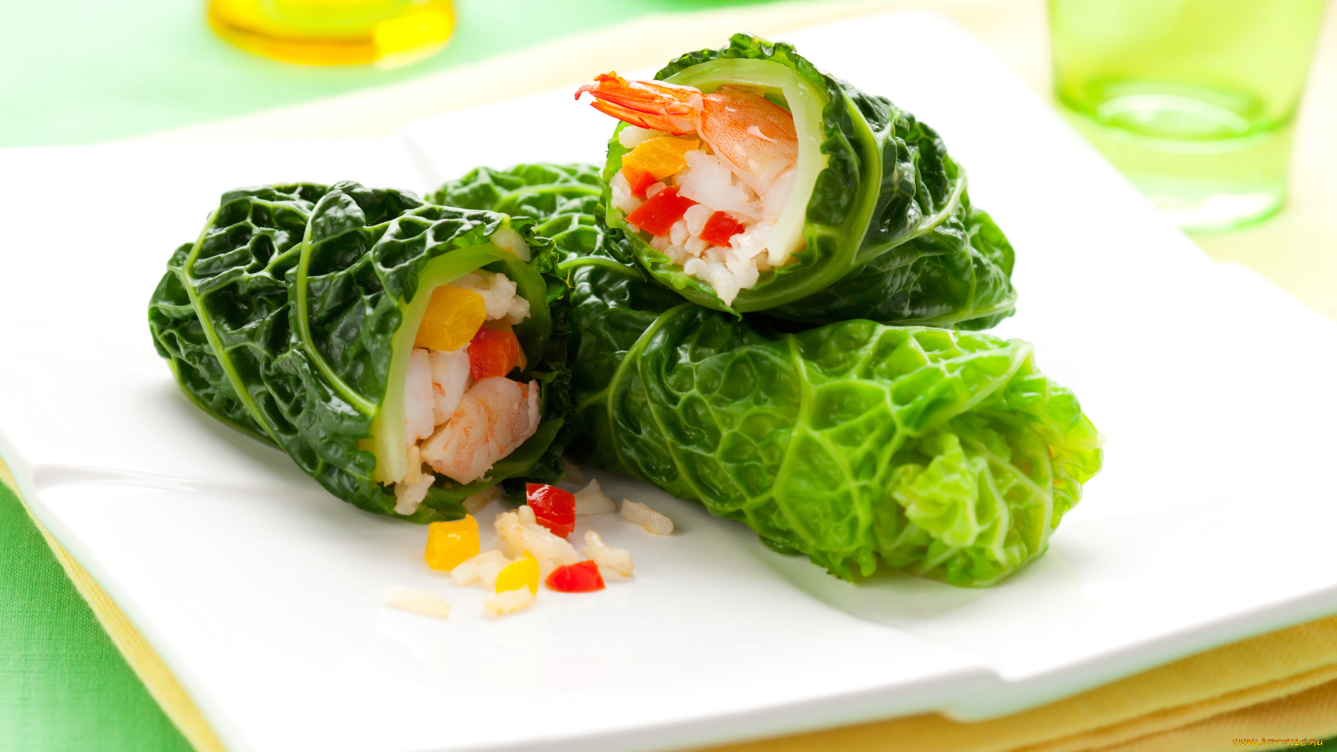 еда, рыбные, блюда, , с, морепродуктами, суши, креветки, капуста