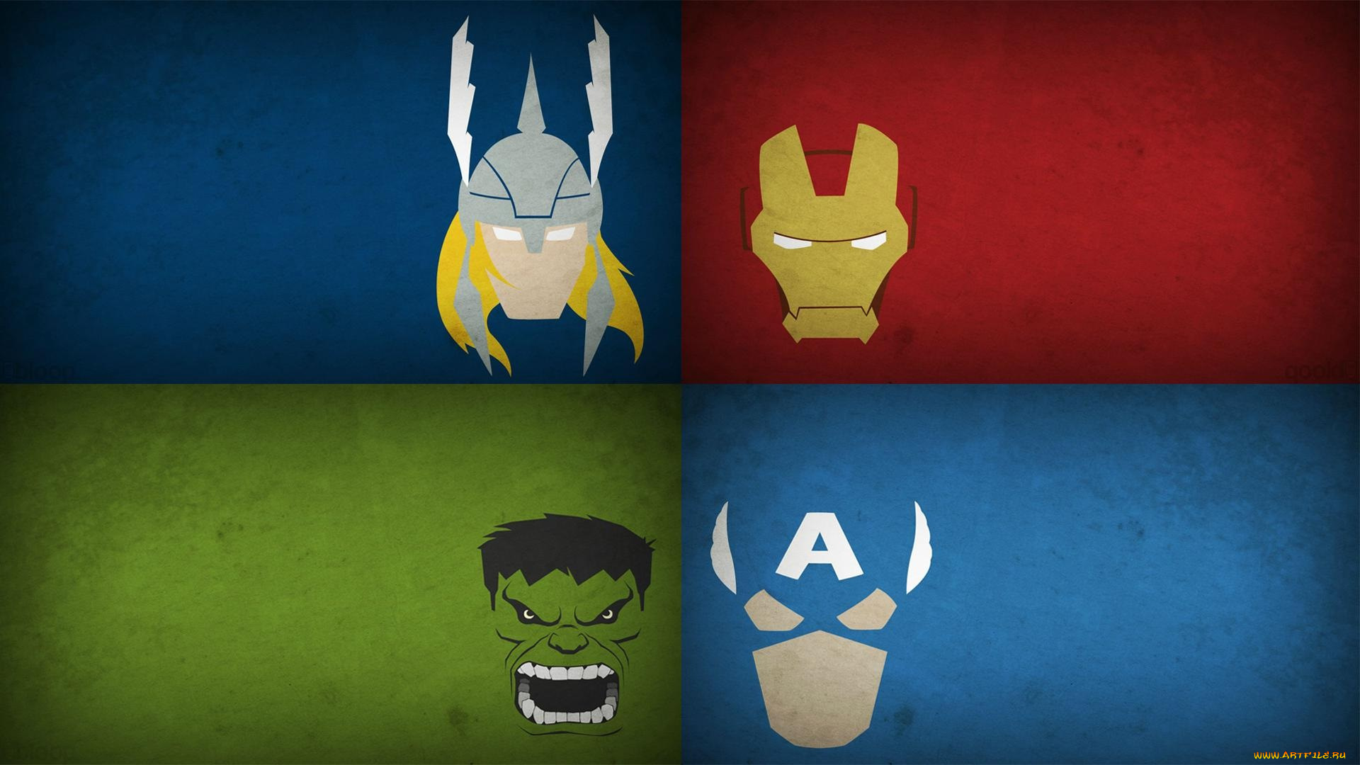 рисованные, минимализм, avengers