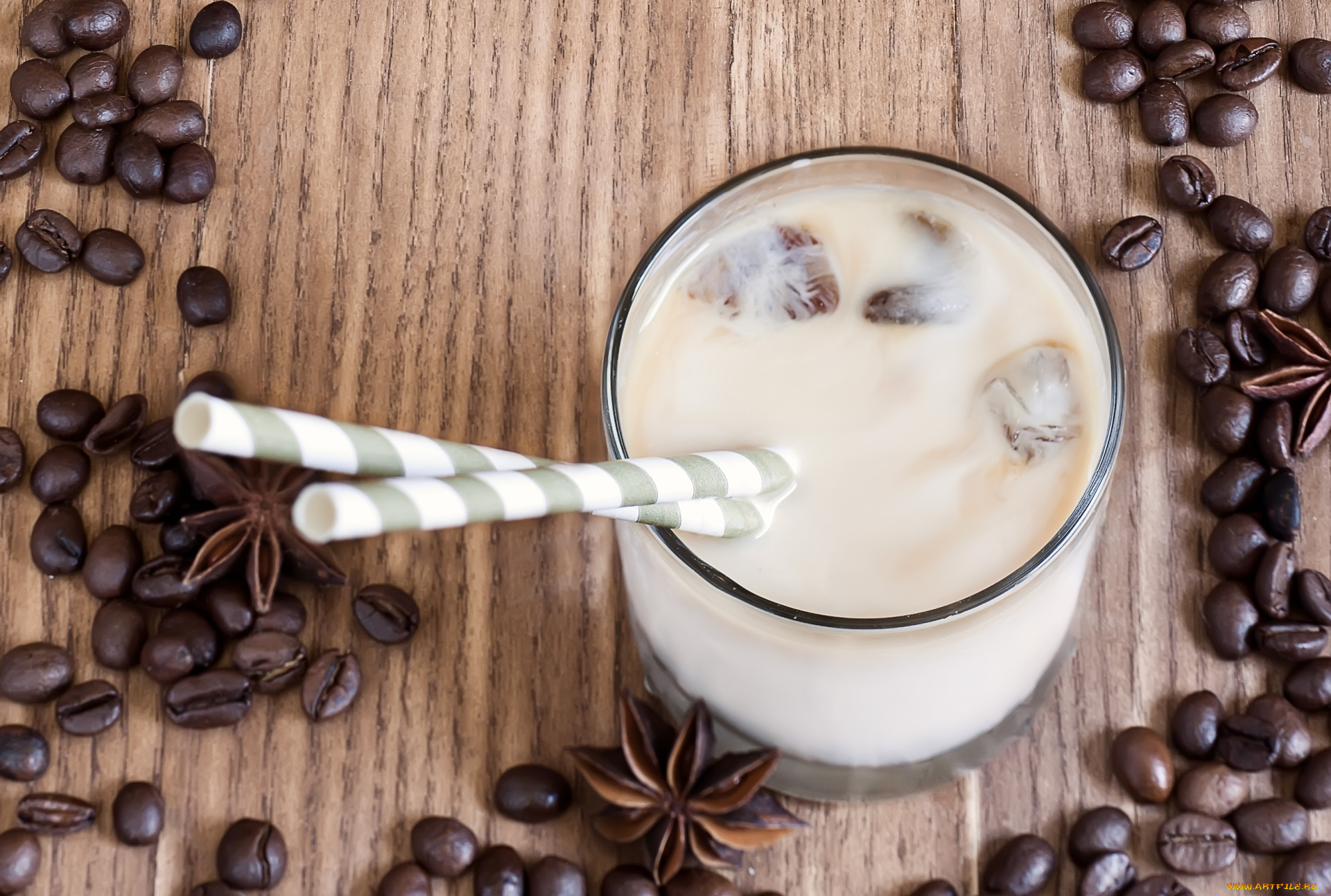 еда, кофе, , кофейные, зёрна, зерна, с, молоком