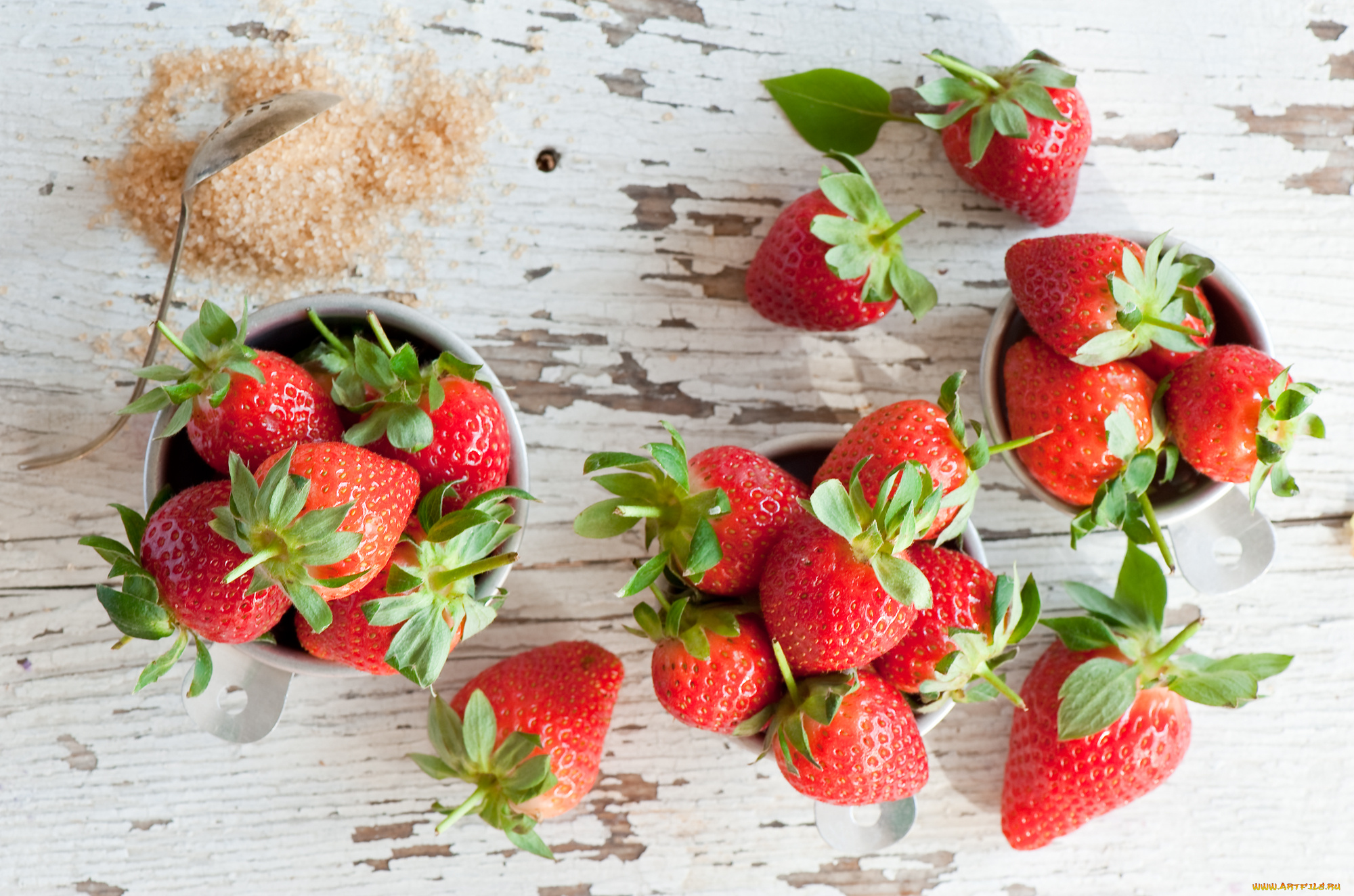 еда, клубника, , земляника, сахар, ягоды