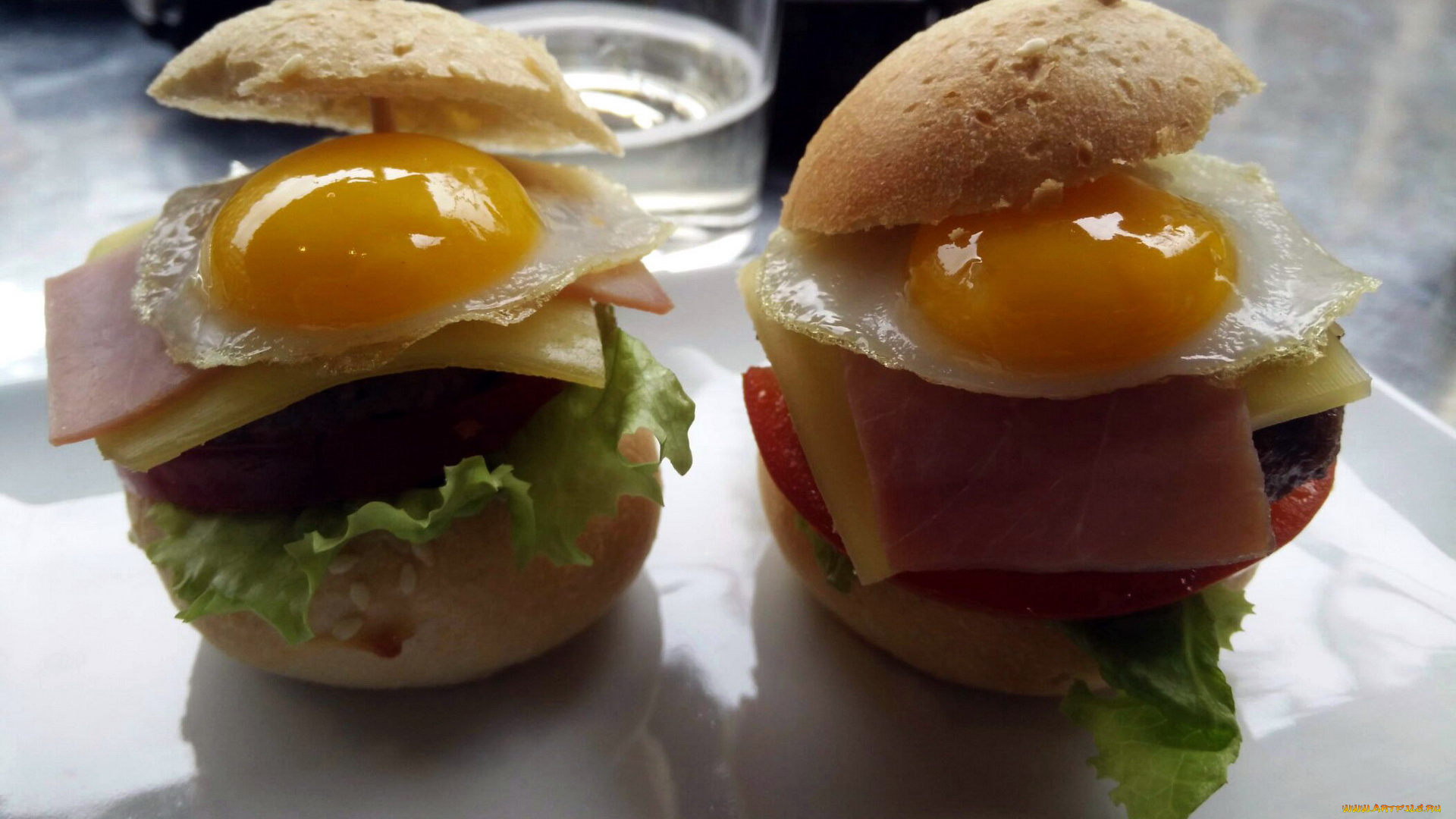 еда, бутерброды, , гамбургеры, , канапе, ветчина, яйцо