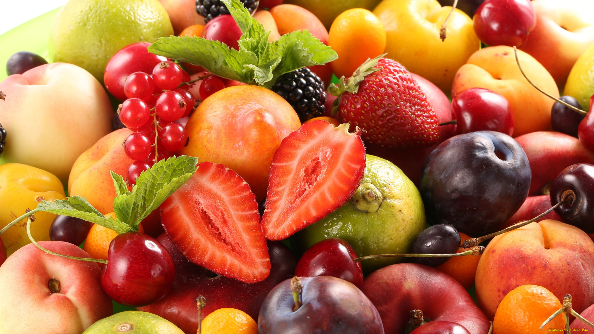 еда, фрукты, , ягоды, berries, fruits, сливы, клубника, черешня, персики, ягоды, fresh