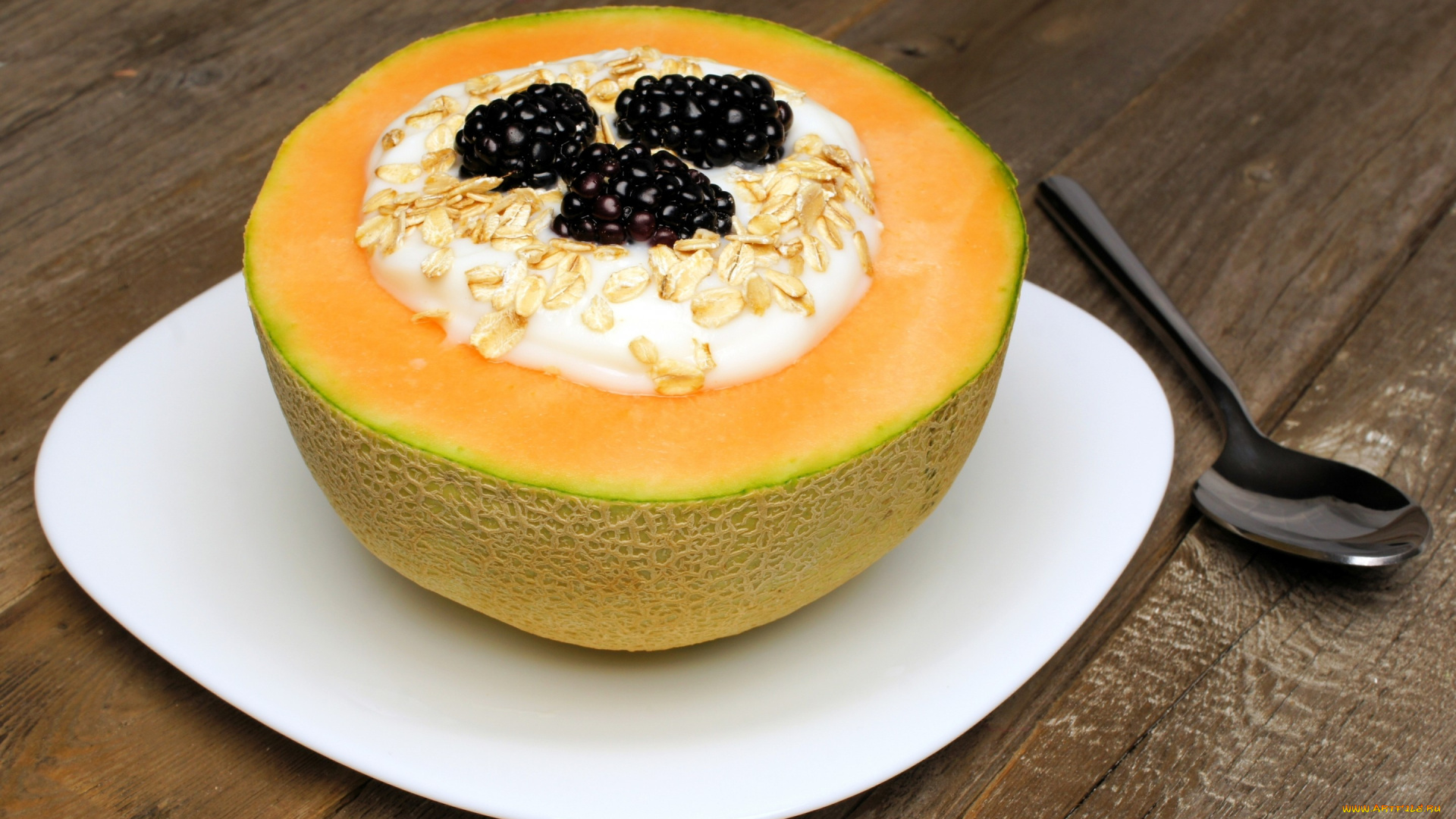 еда, мюсли, , хлопья, melon, berries, овсяные, хлопья, йогурт, дыня, завтрак, ягоды, сладкое, десерт, dessert, sweet