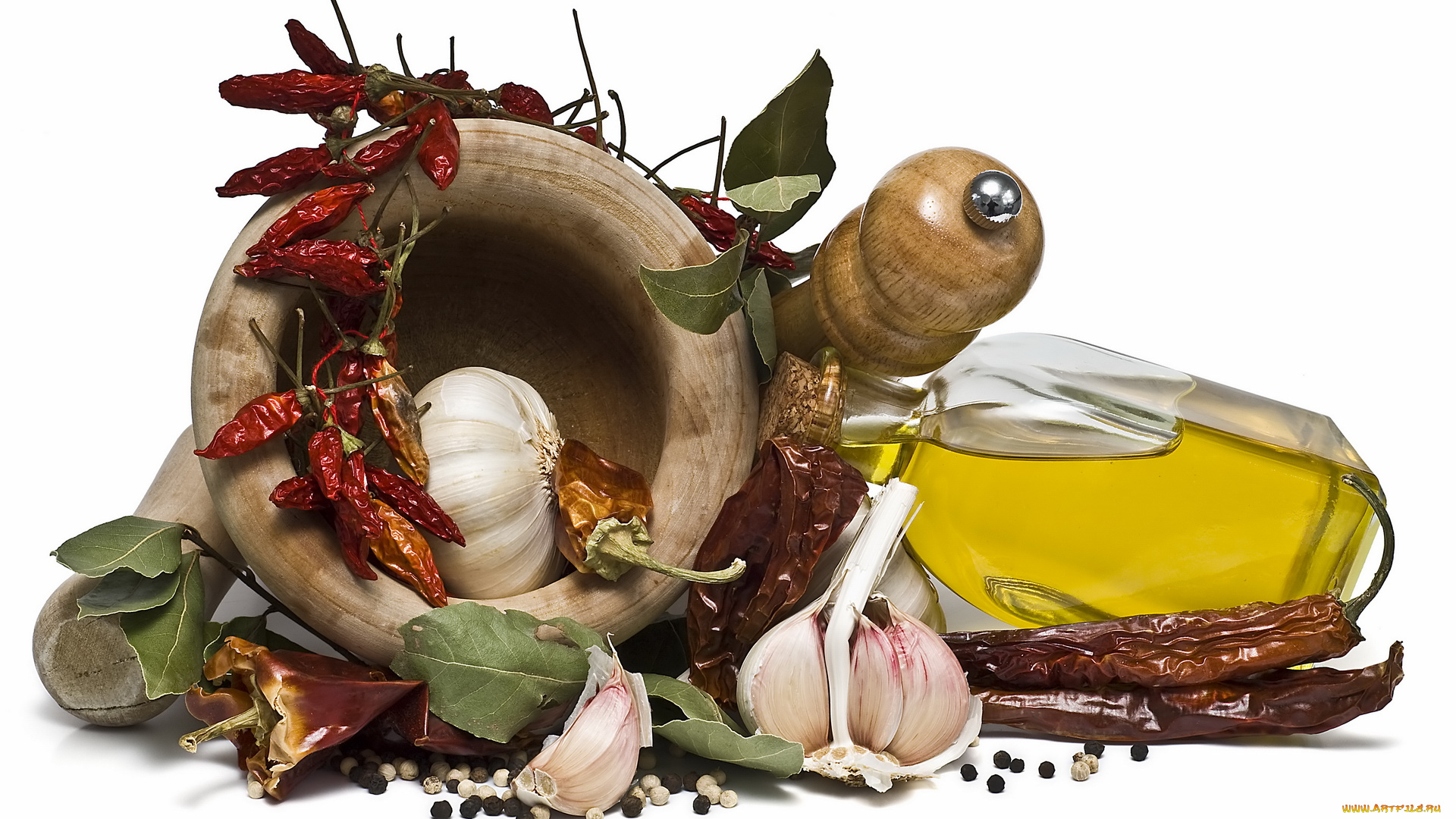 еда, разное, ступка, ёмкость, чеснок, перец, пряности, специи