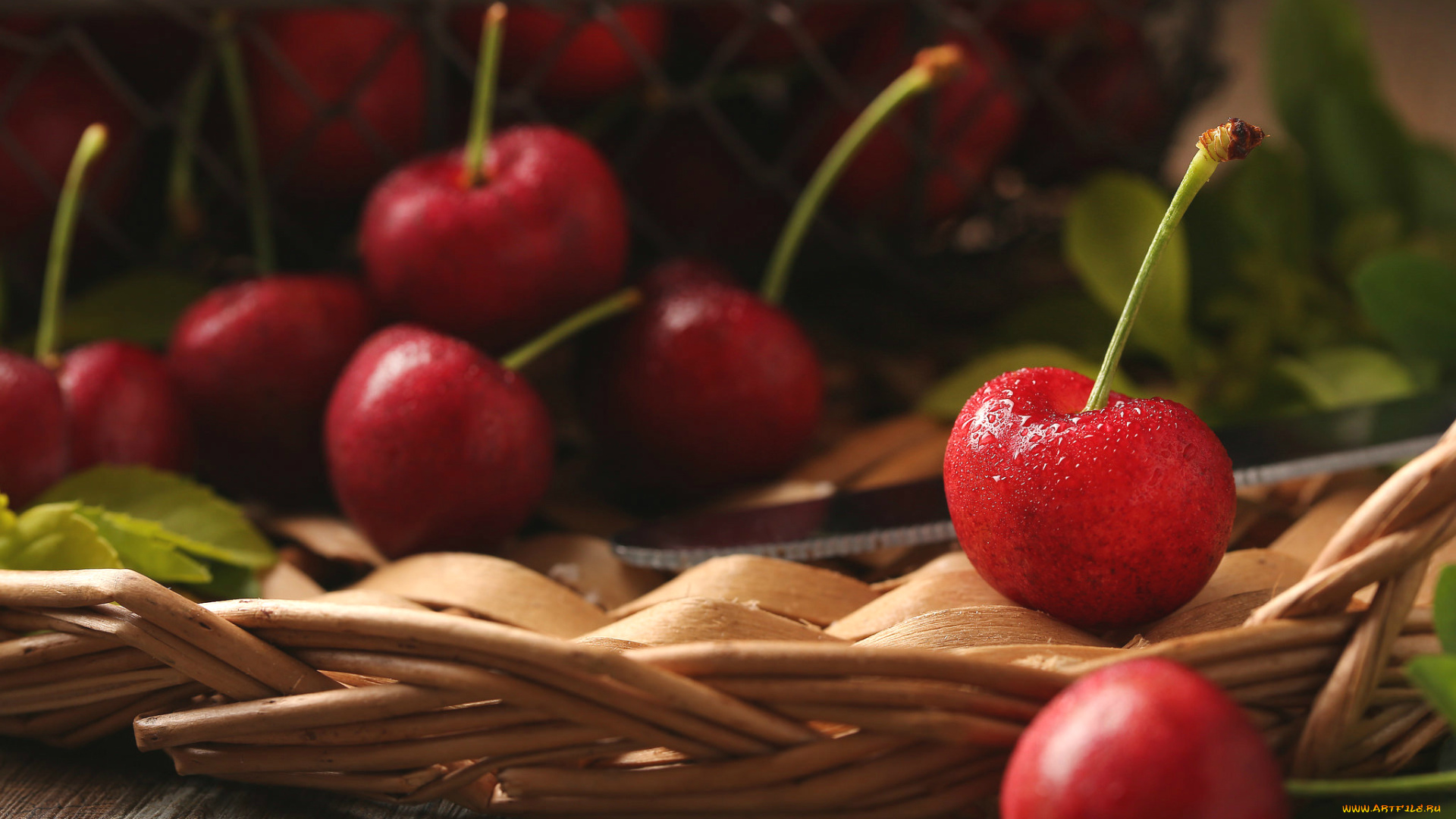 еда, вишня, , черешня, ягоды, макро, красный