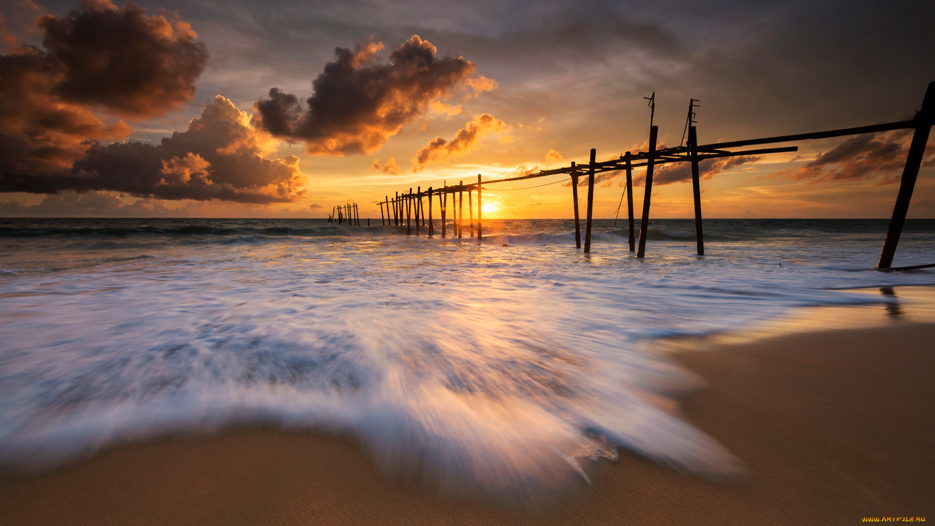 природа, восходы, закаты, закат, вечер, таиланд, пляж, море