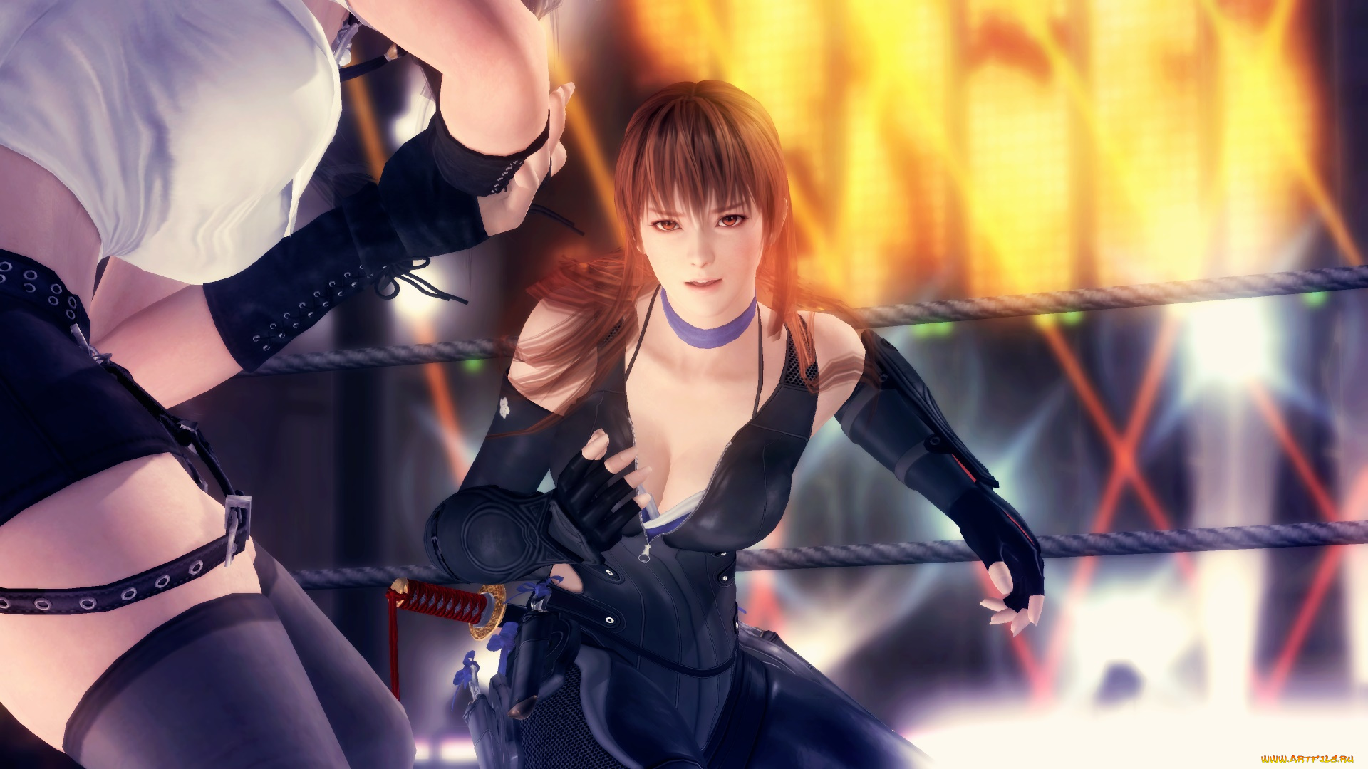 видео, игры, dead, or, alive, 5, девушка, поза, фон, взгляд