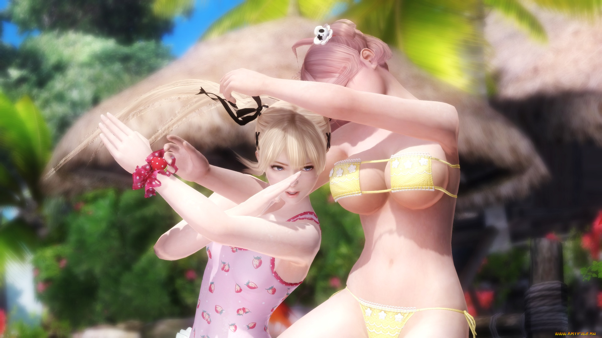 видео, игры, dead, or, alive, 5, фон, взгляд, девушка, поза