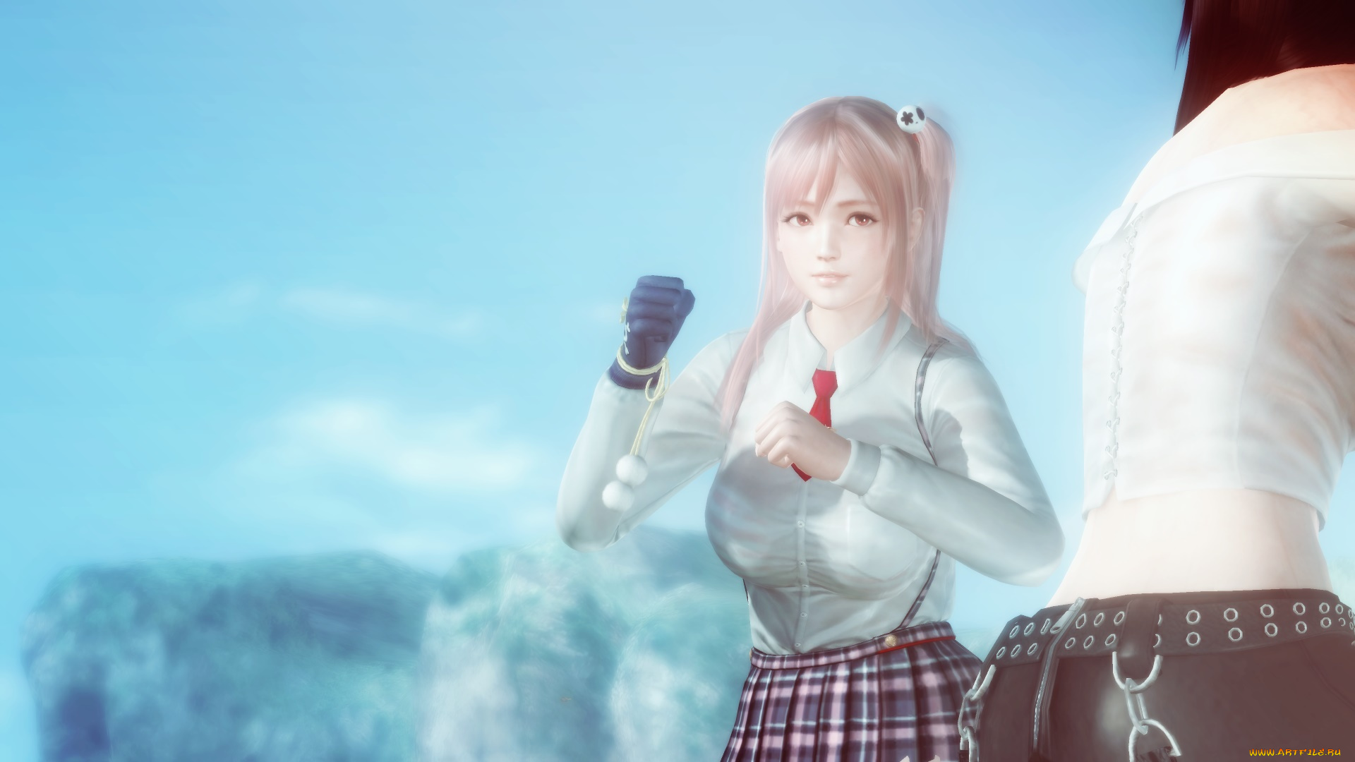 видео, игры, dead, or, alive, 5, поза, фон, взгляд, девушка