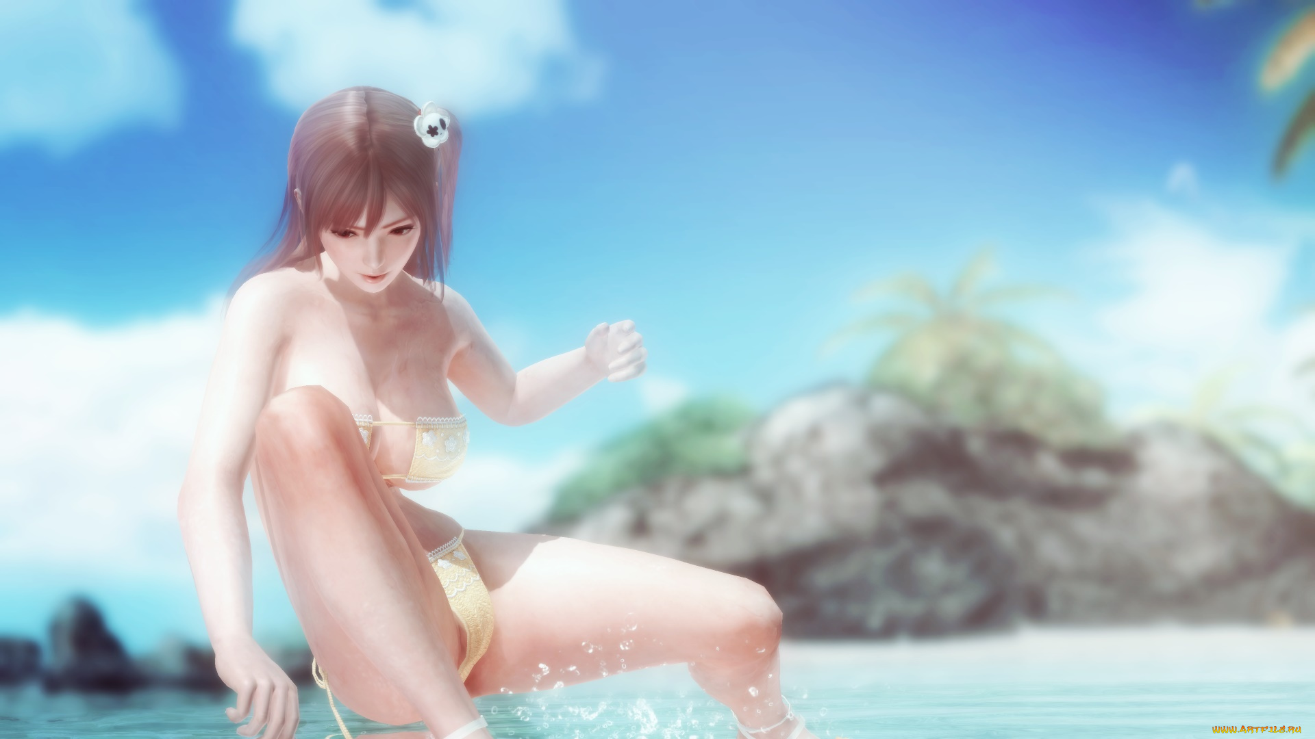 видео, игры, dead, or, alive, 5, взгляд, девушка, поза, фон