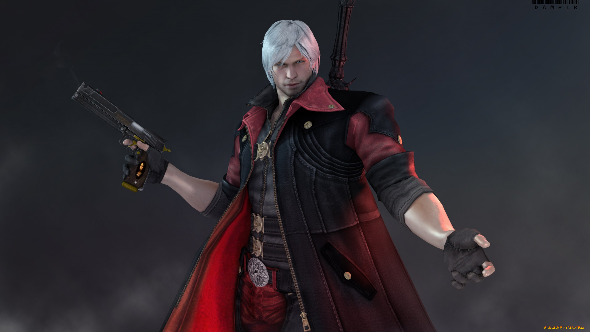 видео, игры, devil, may, cry, мужчина, данте, взгляд, пистолет, оружие