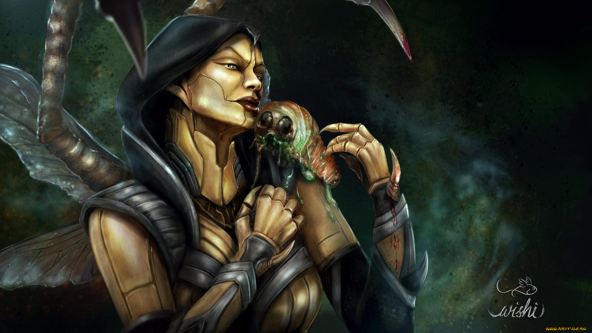 видео, игры, mortal, kombat, x, mortal, kombat, x, ди'вора, пчелиная, матка, игра, арт