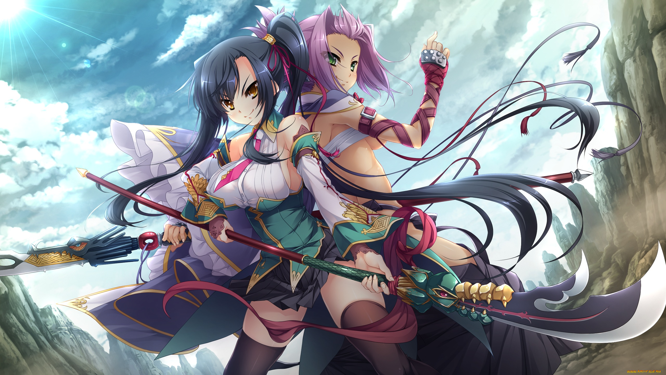 аниме, koihime, musou, character, tagme, koihime, musou, eiyuutan, оружие, небо, девушки, hikage, eiji
