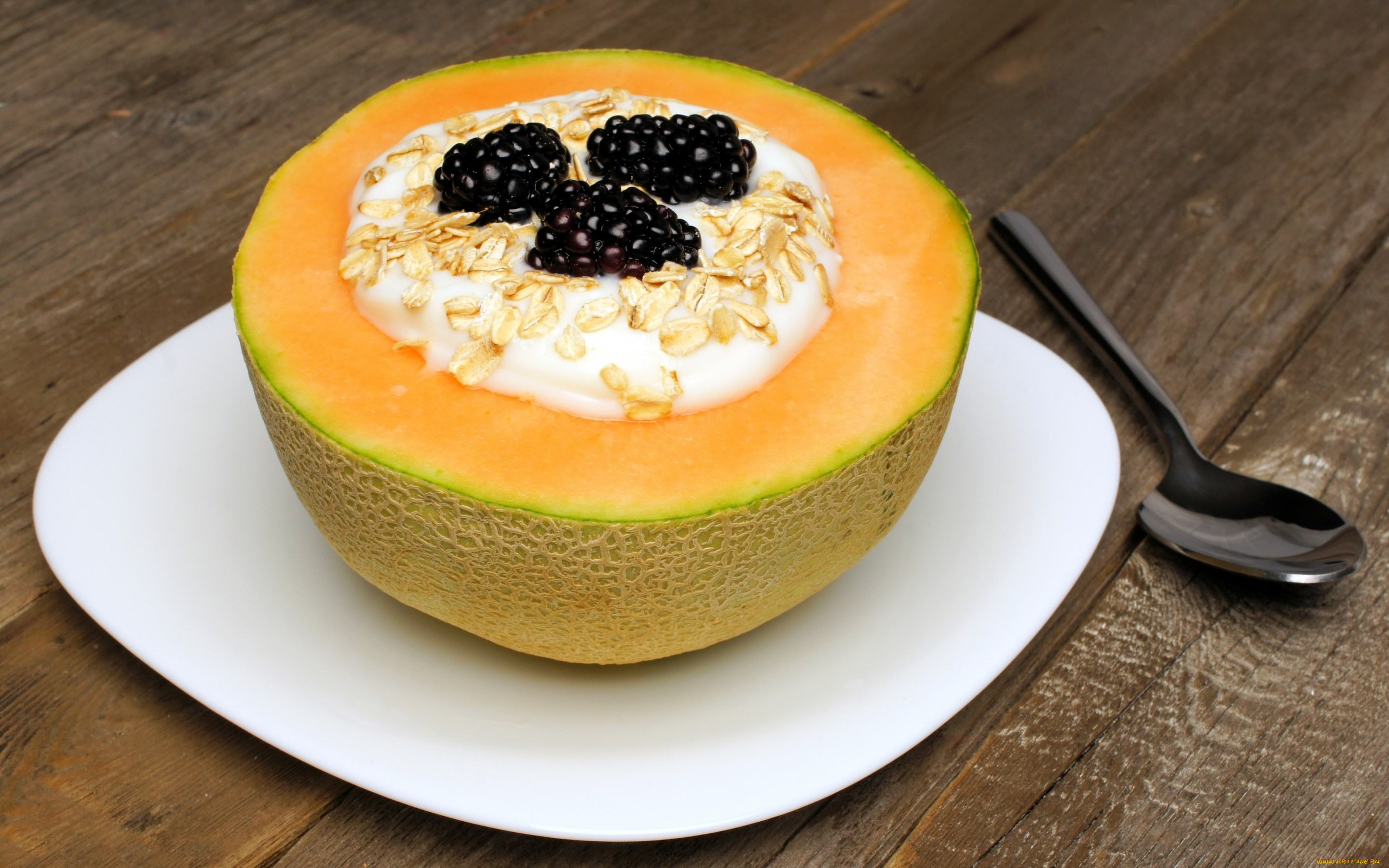 еда, мюсли, , хлопья, melon, berries, овсяные, хлопья, йогурт, дыня, завтрак, ягоды, сладкое, десерт, dessert, sweet