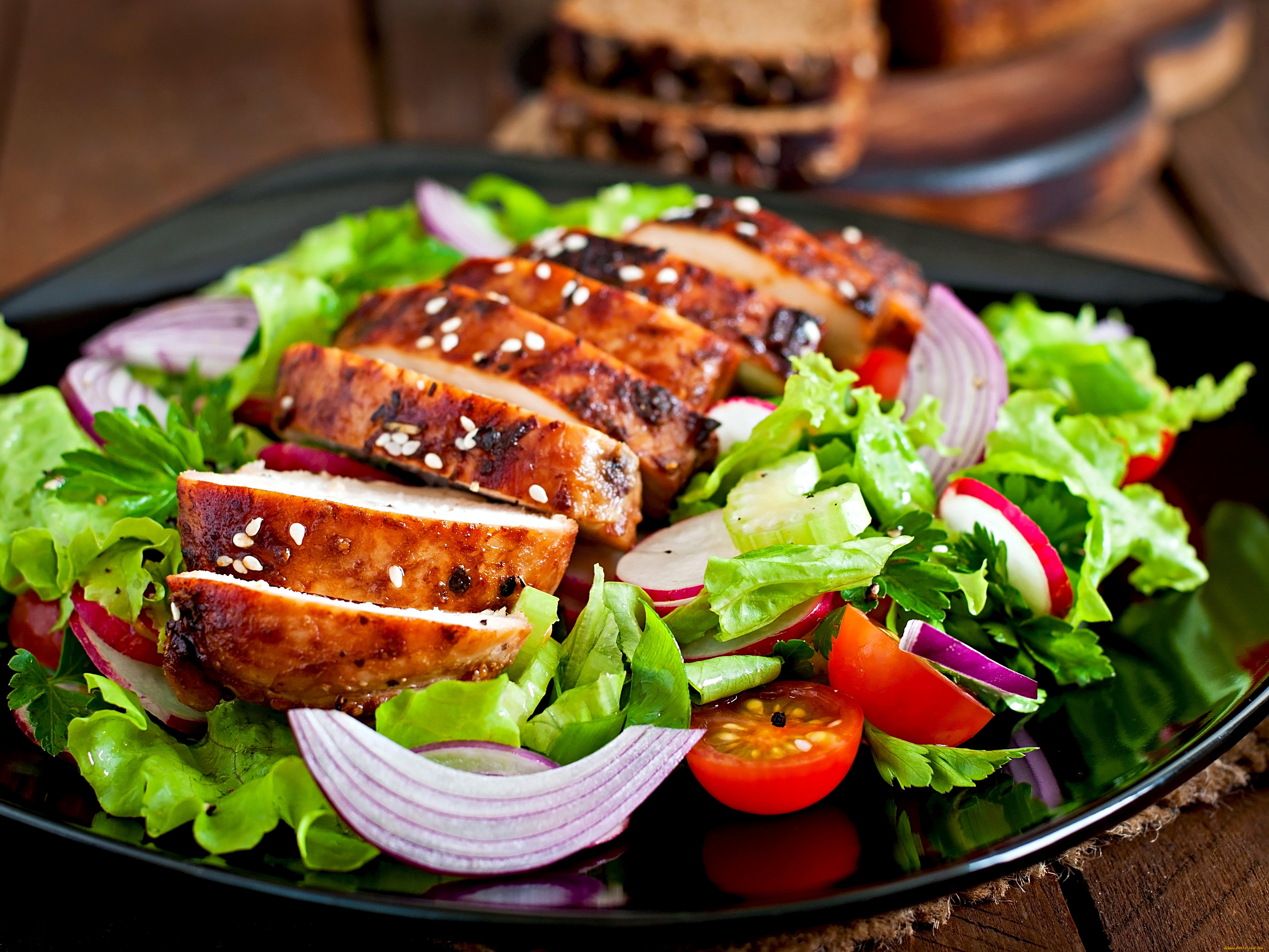 еда, мясные, блюда, мясо, балык, овощи, лук